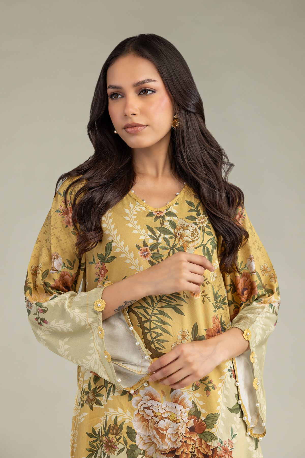 Printed Viscose Short Floral Kurta - 1-26-239-B-C1-VG