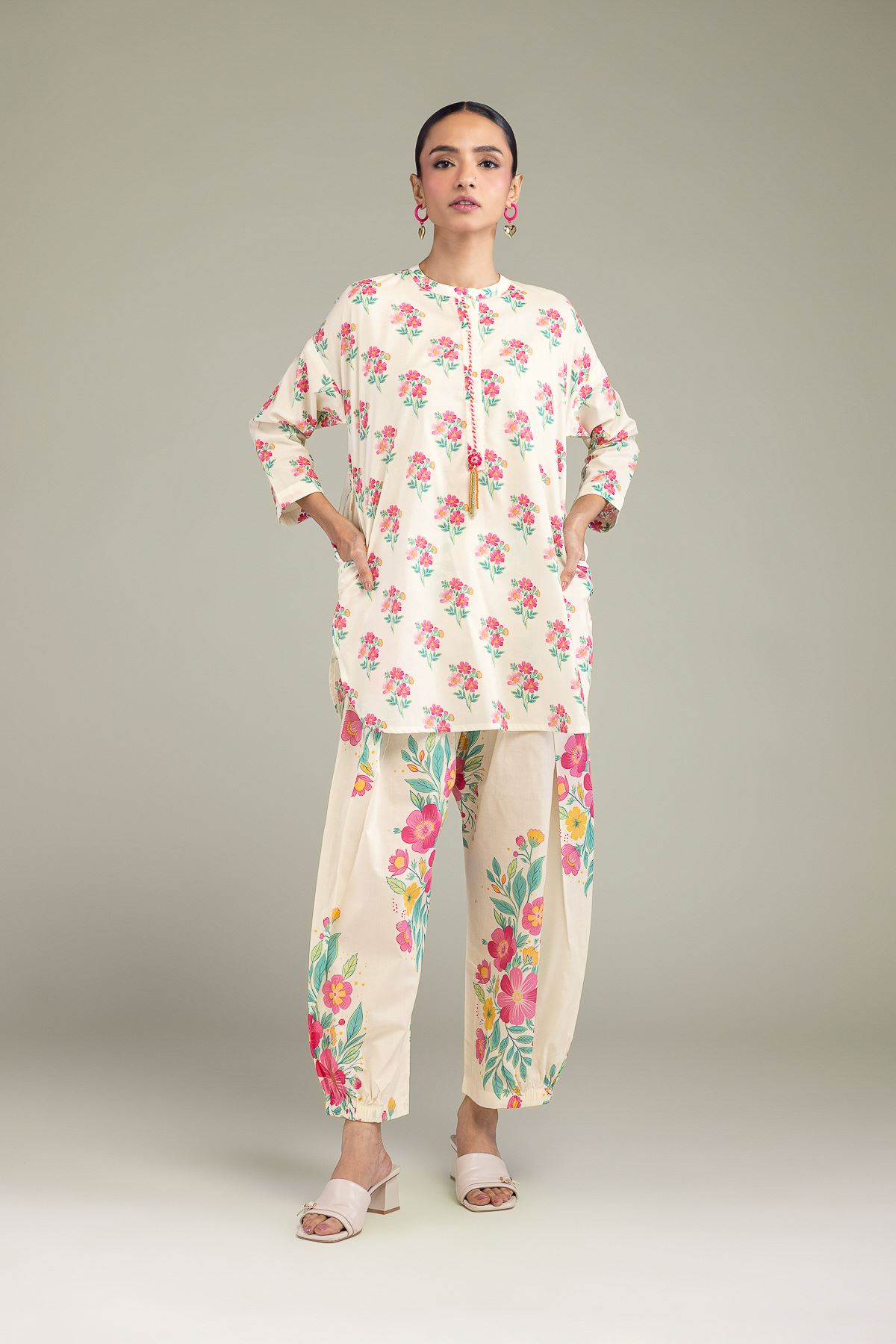 Printed Cambric Floral Cambric Shalwar - 1-26-213-A-B1-VG