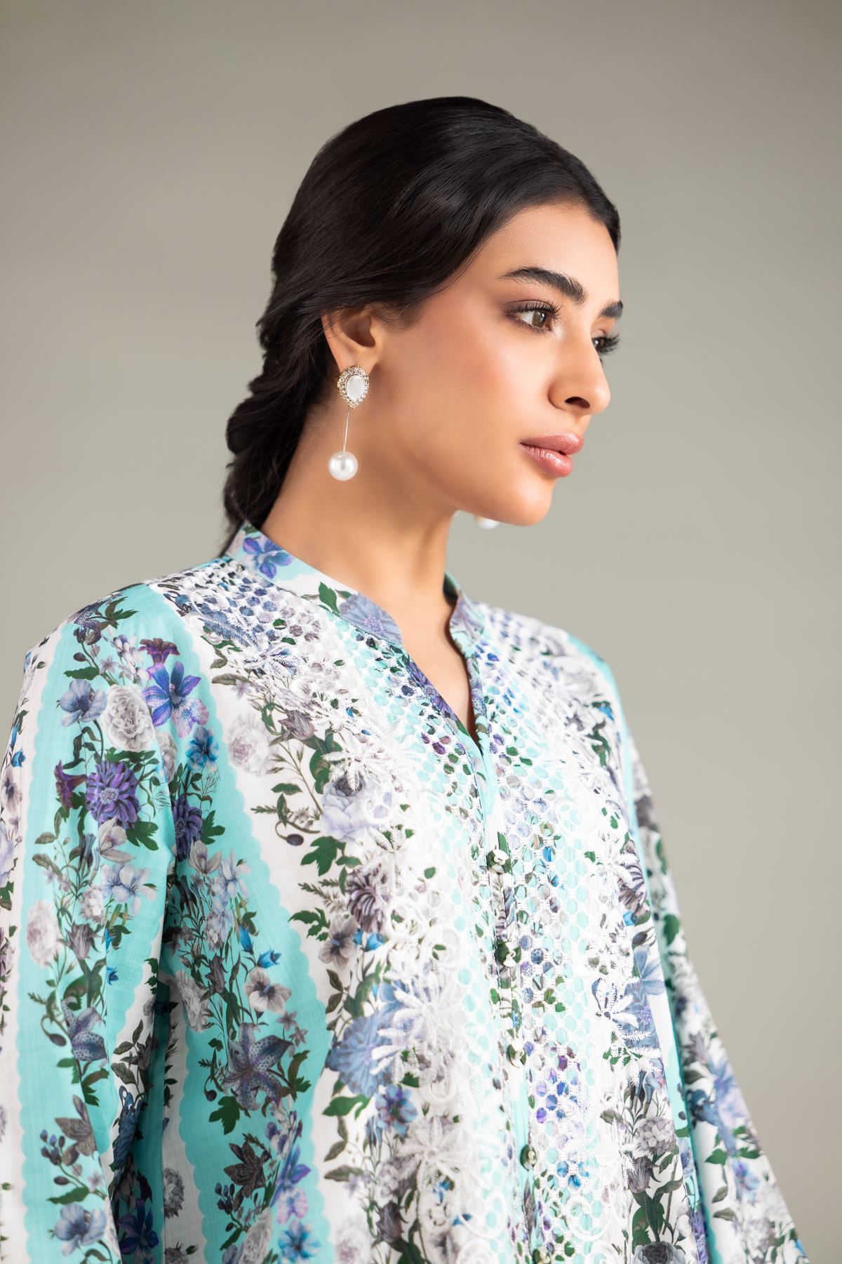 Embroidered Textured Cotton Kurta - 1-26-113-A-G-VG