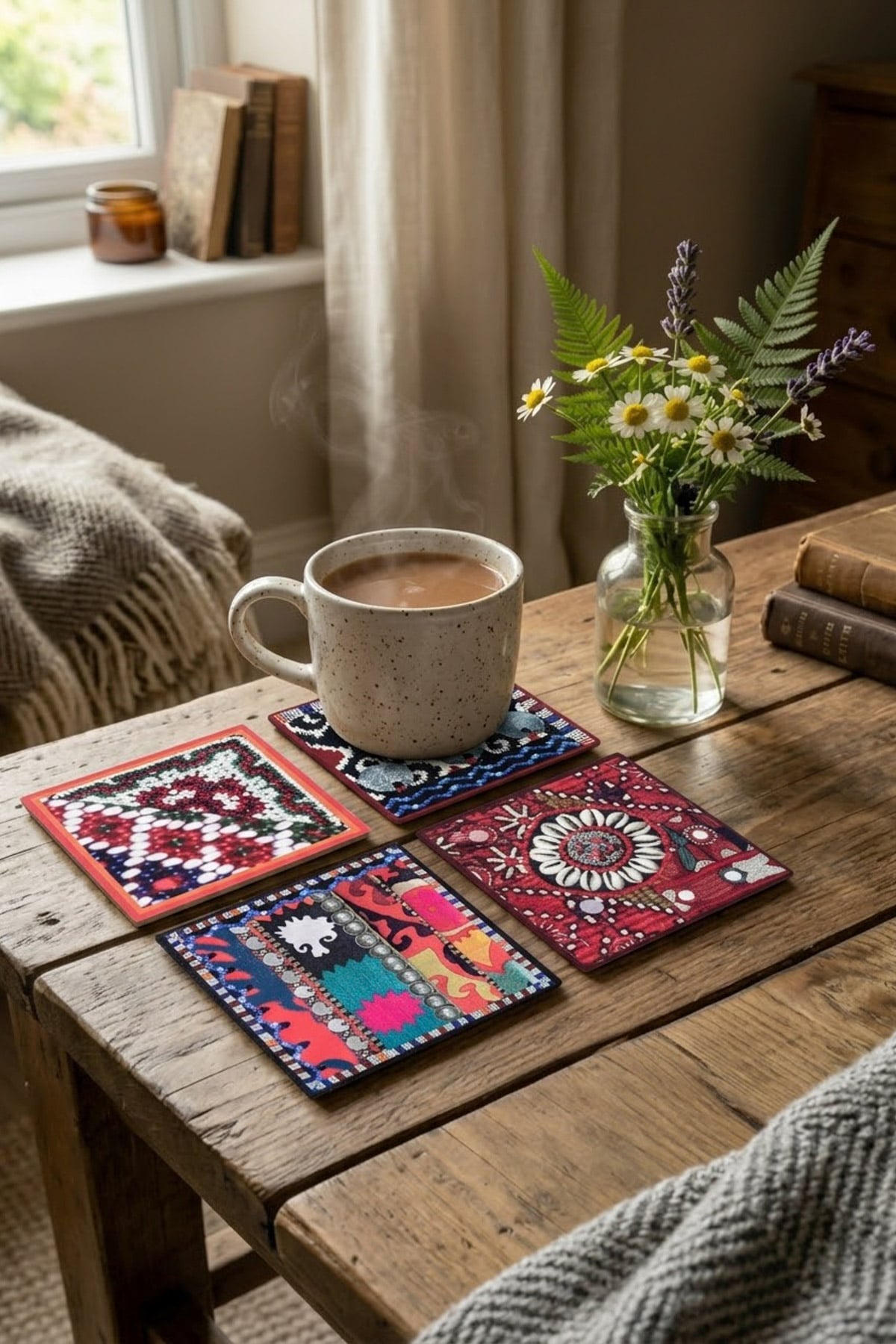 Printed Hard Cork Pack of 4 4in Coaster - 2-26-308-A-G1-VG