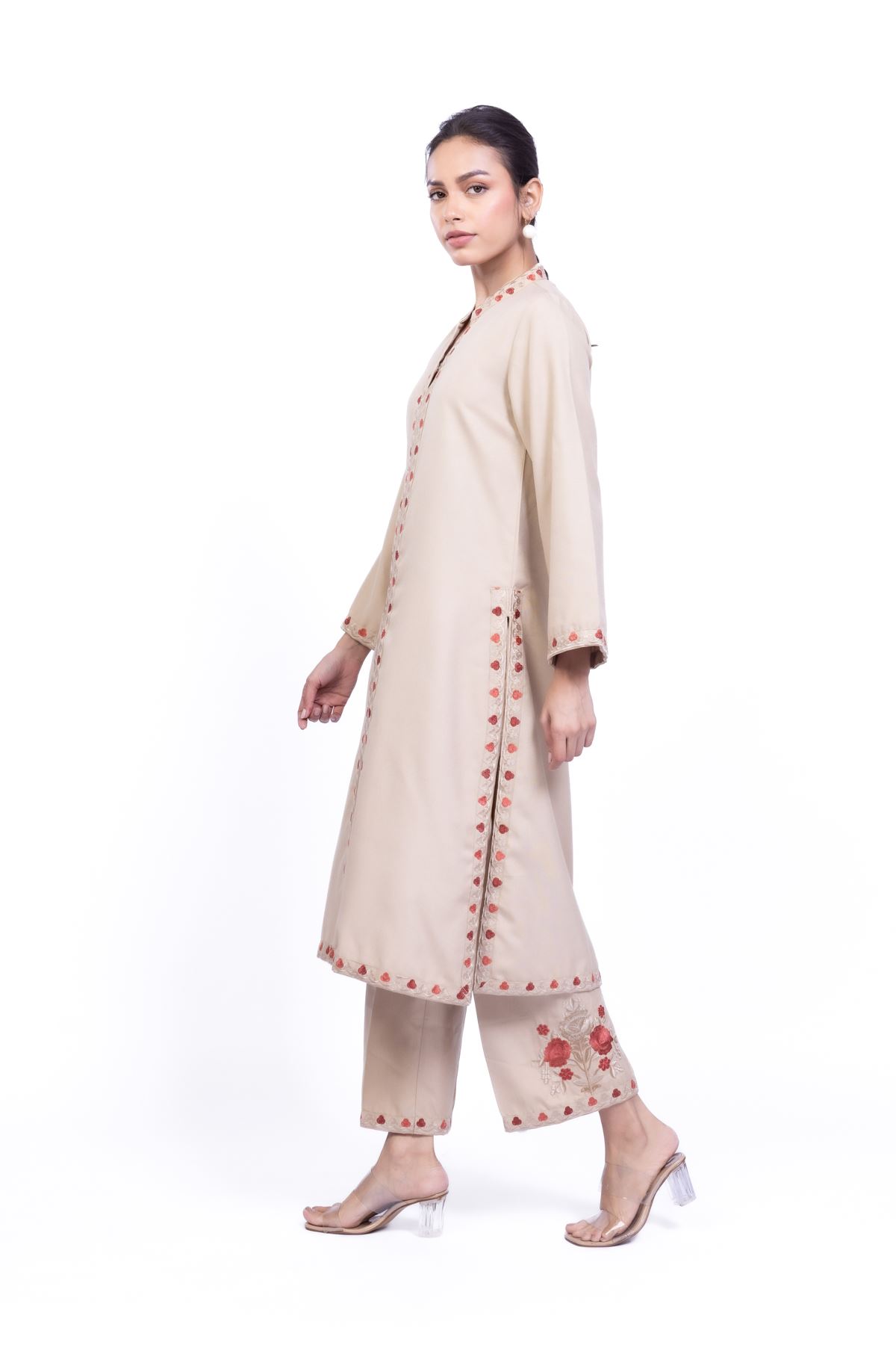 Embroidered Heavy Blended Viscose Kurta - 25-10-11E8-10TB-VG