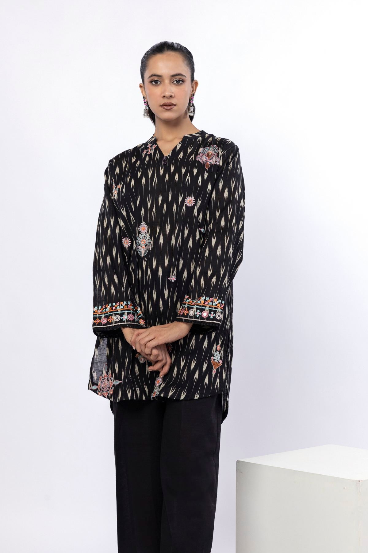 Embroidered Khaddar Fabrics 2 Piece | Top and Bottom - 1001902138