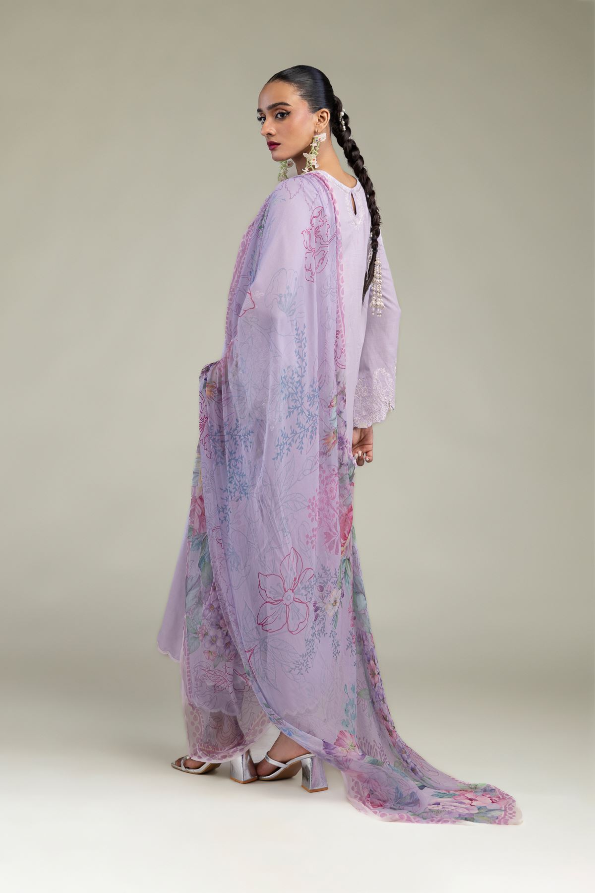 Embroidered Chiffon Chiffon Floral Dupatta - 1-26-102-A-D-VG