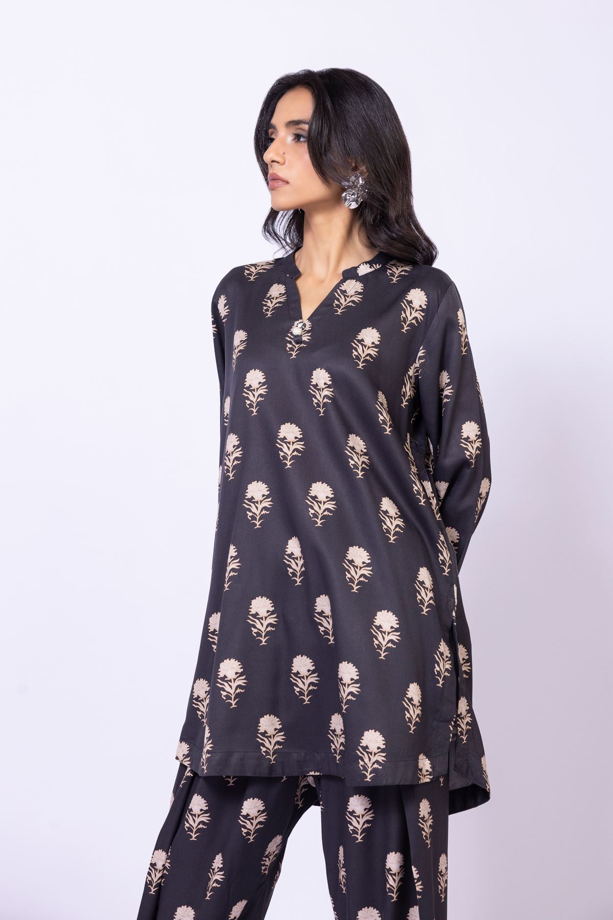 Printed Marina Kurta - 25-09-10E5-08TB-VG