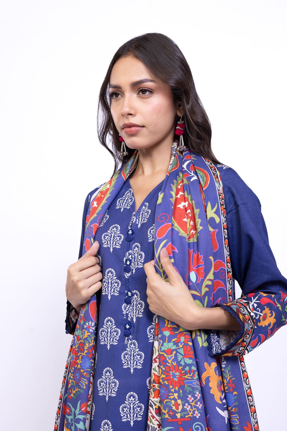 Printed Marina Dupatta - 1-26-140-B-E-VG