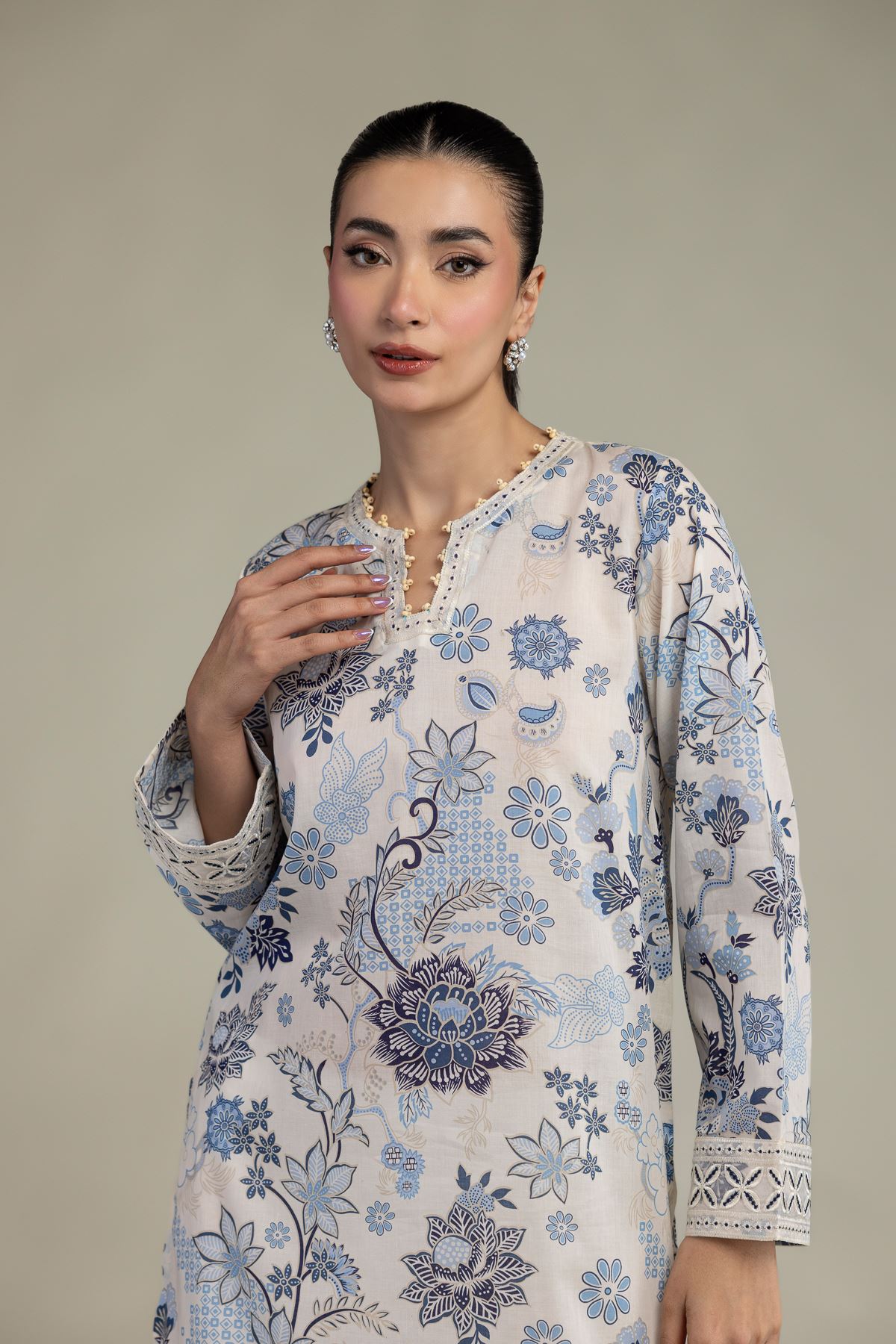 Embroidered Cambric Fabrics 2 Piece | Top and Bottom - A22-26-209FB1-VG