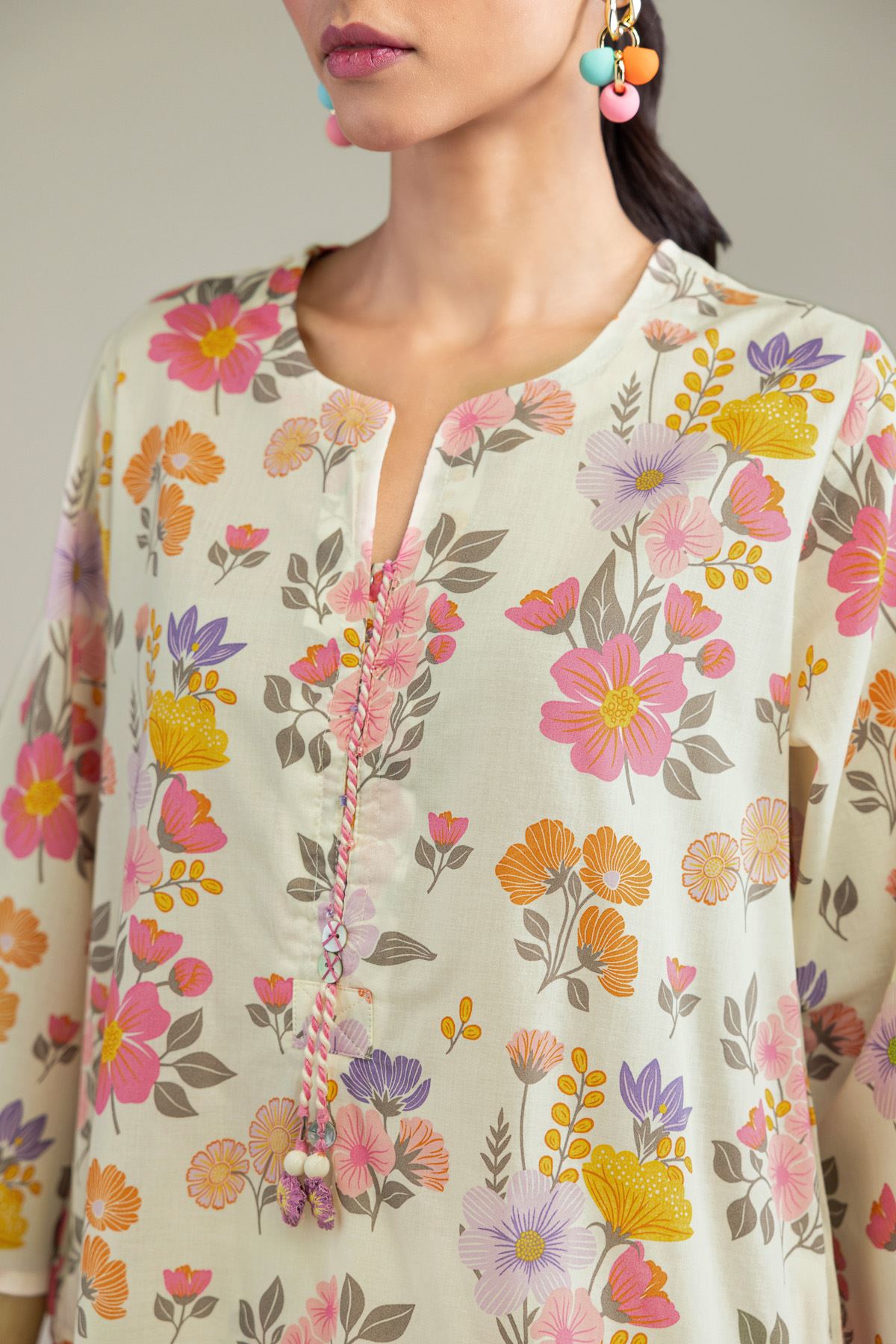 Printed Cambric Short Cambric Kurta - 1-26-206-A-F1-VG