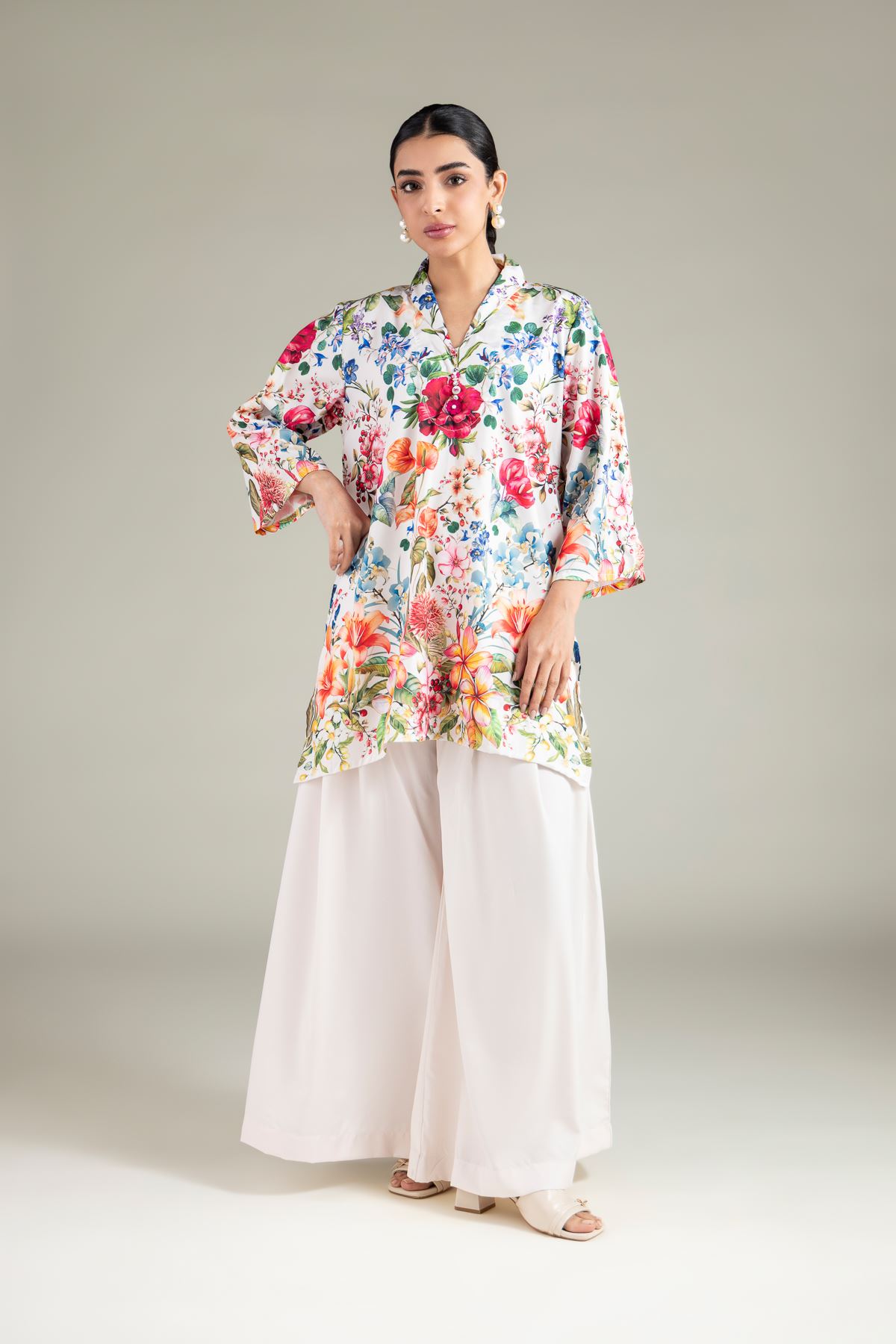 Printed Polyester Silk Kurta - 1-26-101-A-D-VG