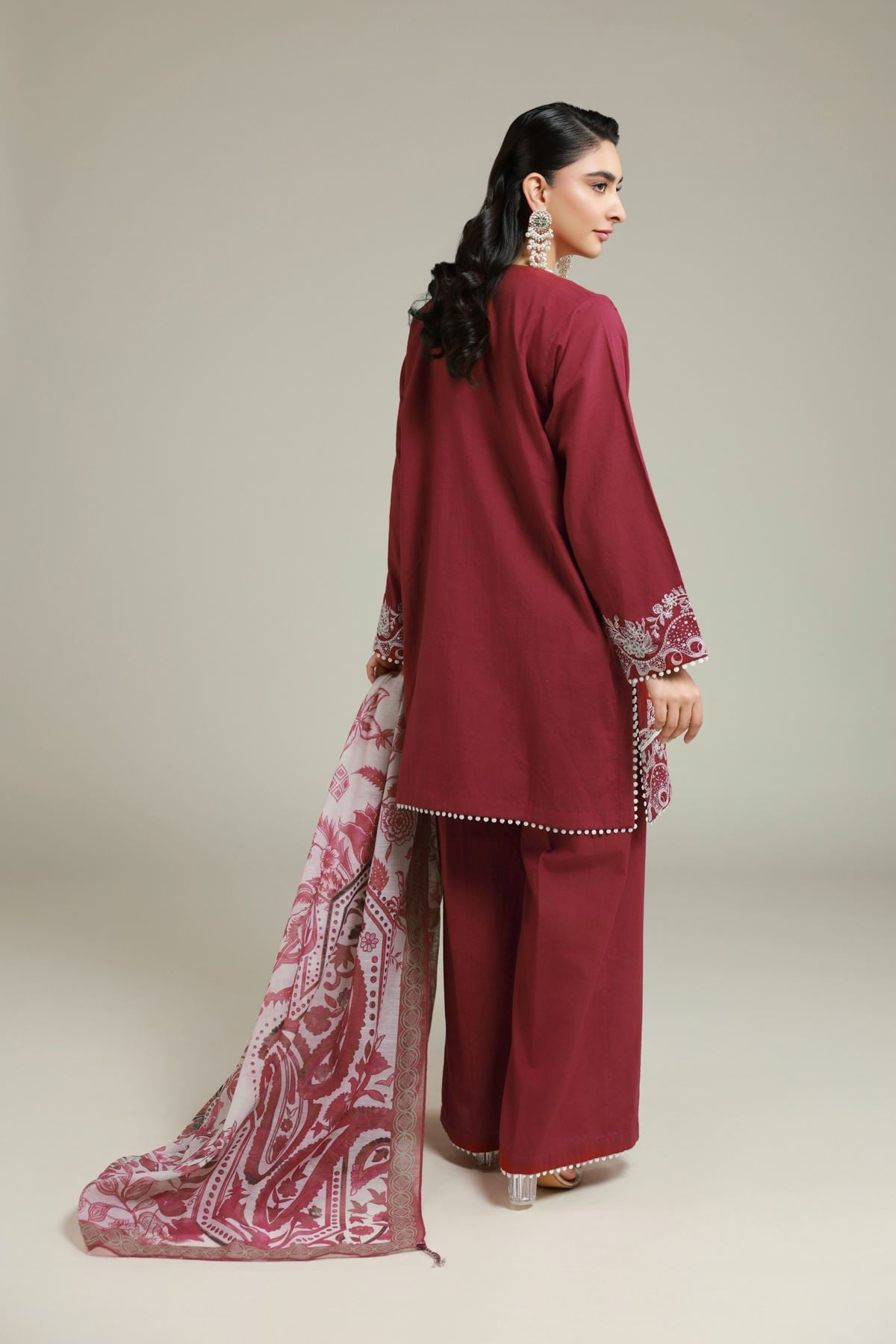 Embroidered Cambric Tailored 3 Piece - T-A33-26-109FF2-VG