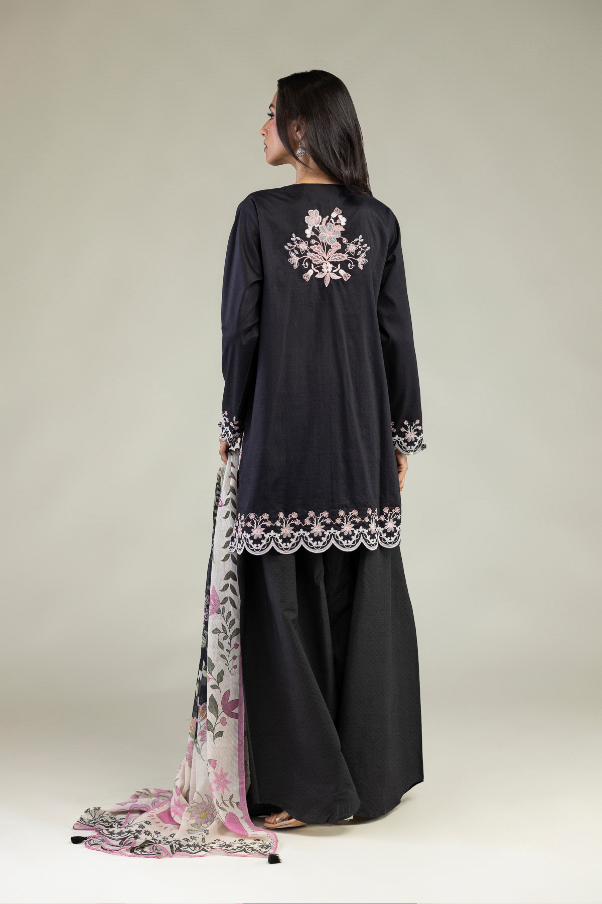 Embroidered Cotton Dobby Cotton Tailored Set - 1-26-102-A-F-VG