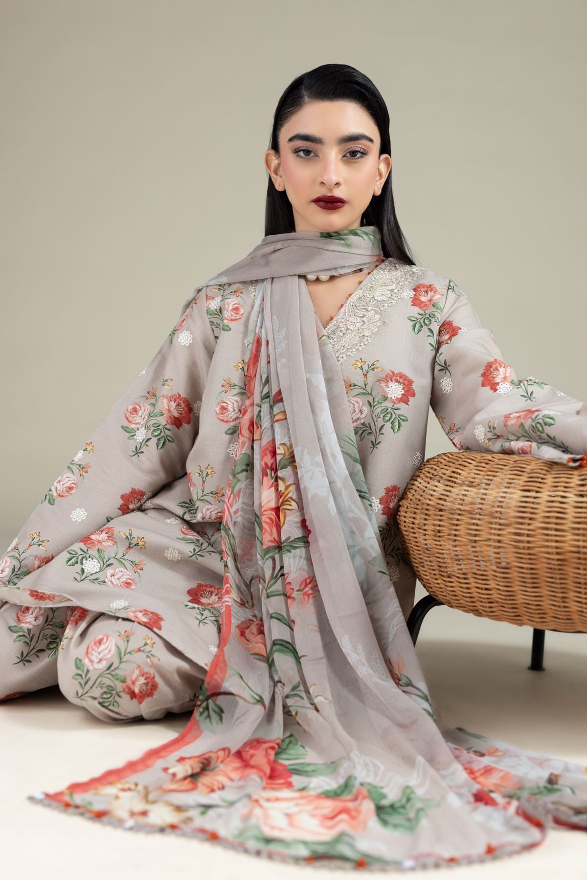 Embroidered Mesuri Kurta - 25-12-12S4-12TA-VG