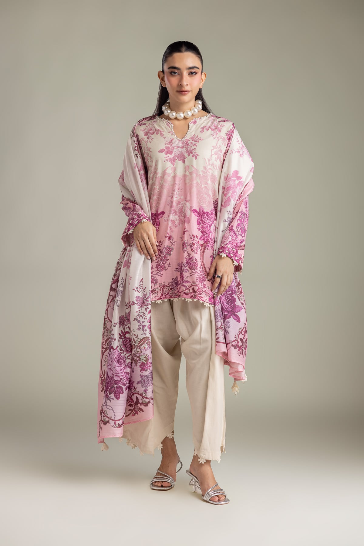 Printed Mesuri Floral Mesuri Dupatta - 2-26-202-A-D-VG