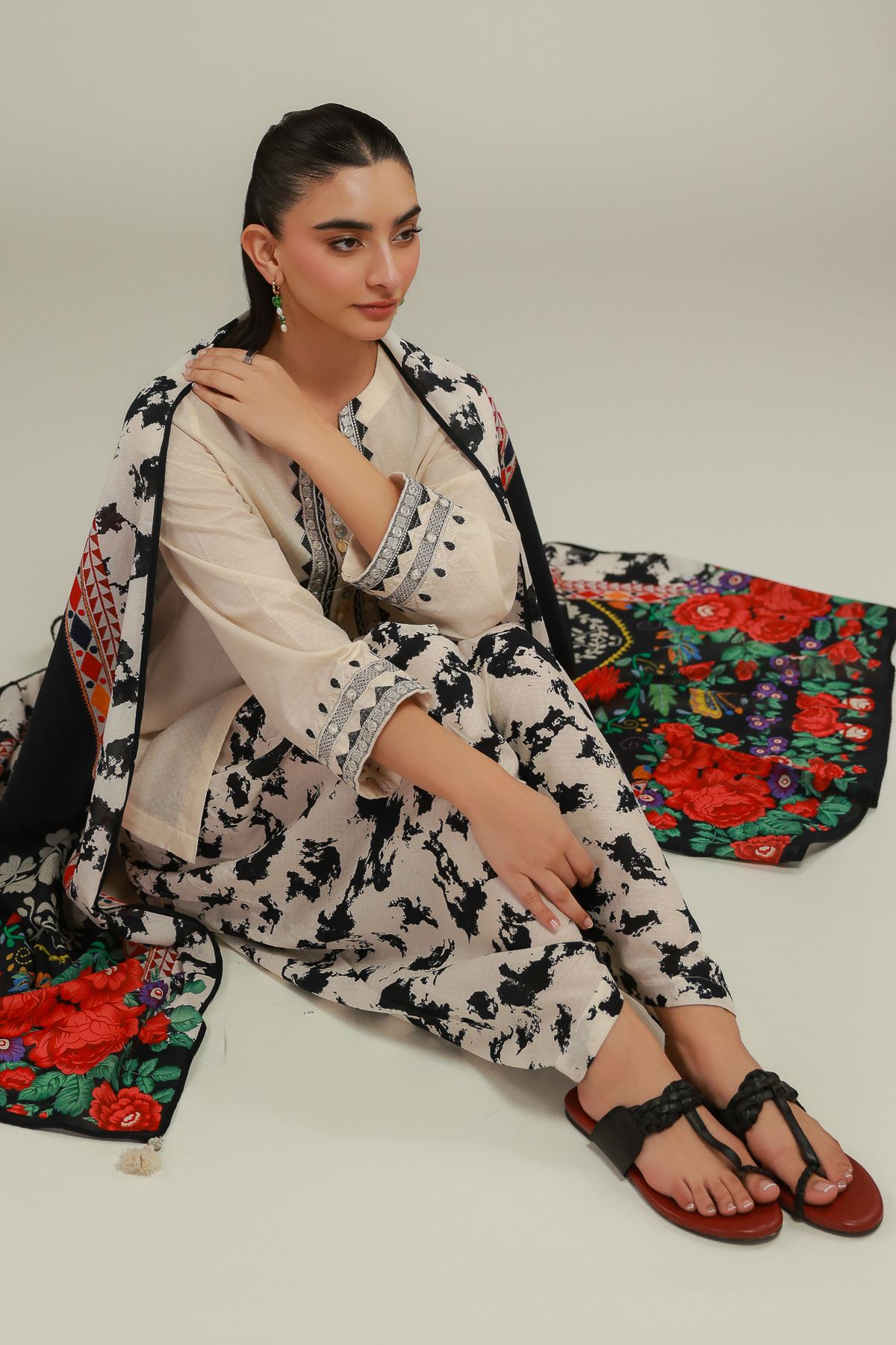 Embroidered Cotton Net Cotton Net Dupatta - 1-26-128-A-A-VG