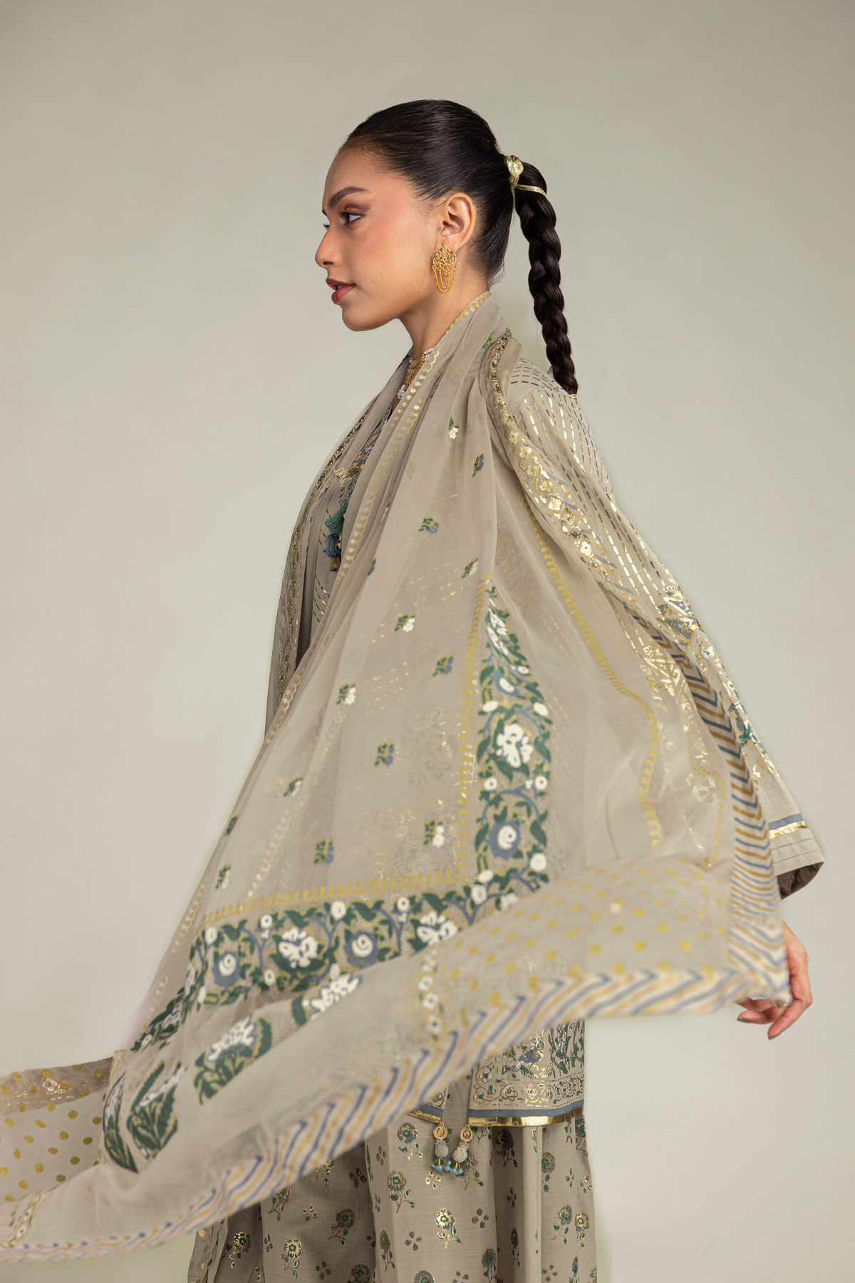 Embroidered Chiffon Dupatta - 12-26-106-F-F-VG