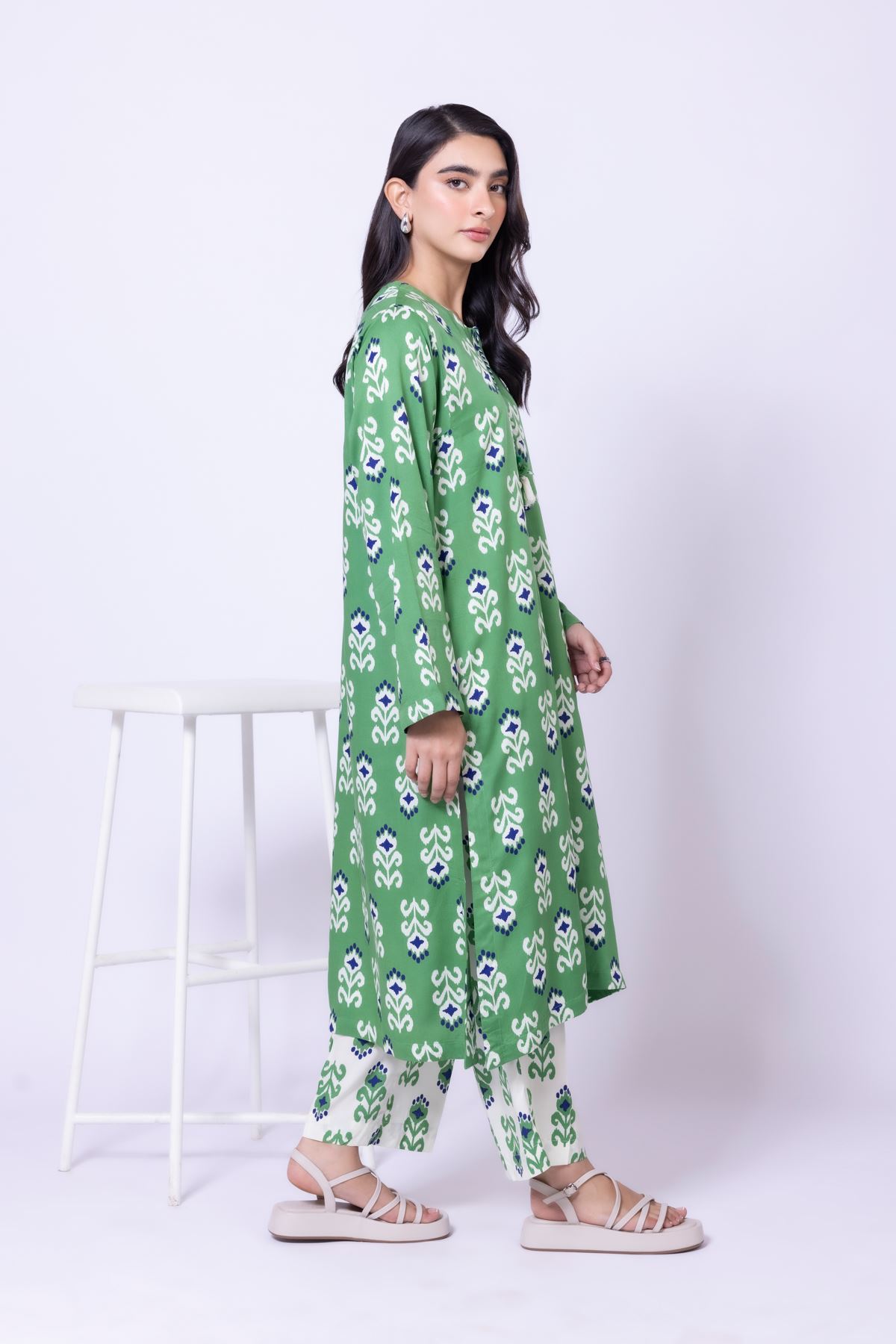 Printed Viscose Silk Kurta - 25-10-11E8-11TB-VG