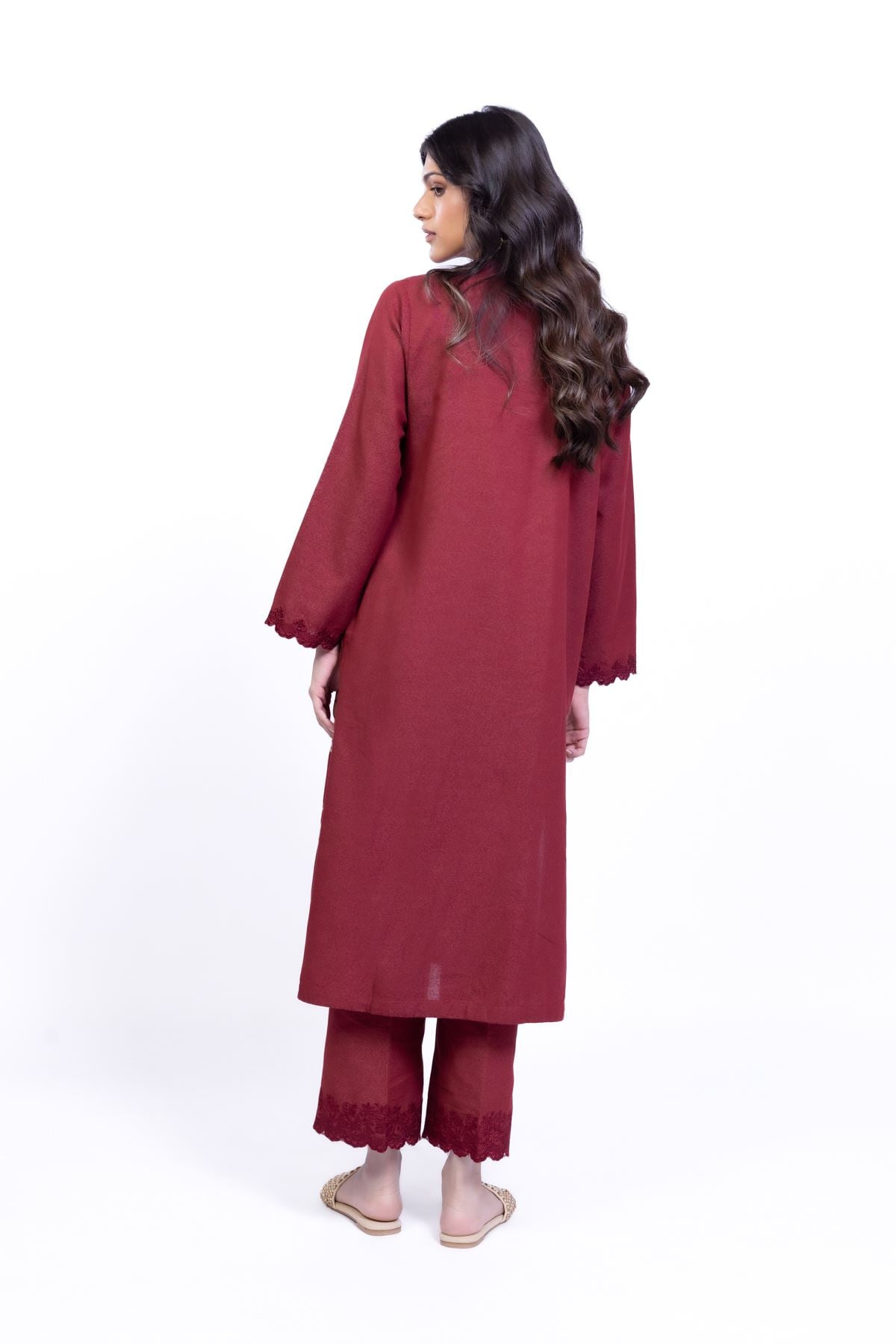 Embroidered Karandi Kurta - 25-09-11E5-05TB-VG