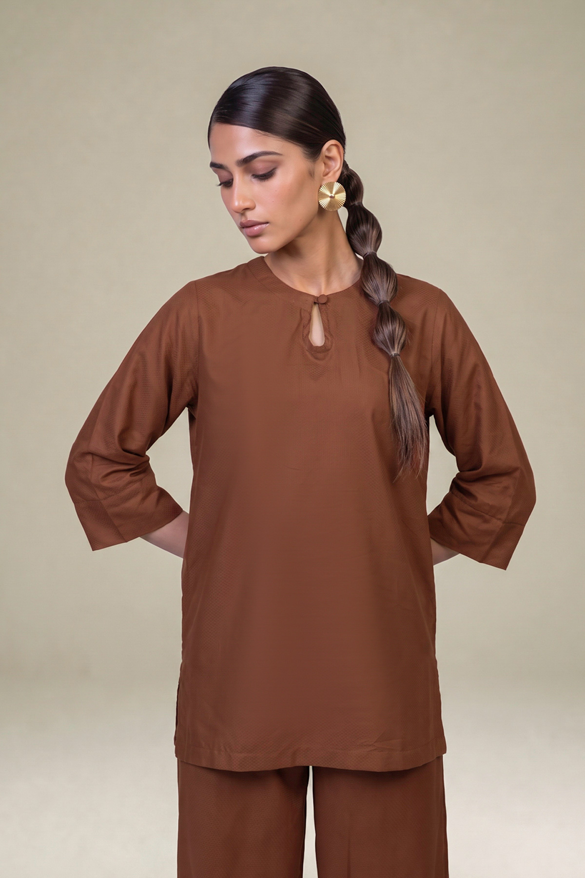Dyed Cotton Dobby Tailored 2-Piece Set - 2-26-308-A-G1-VG