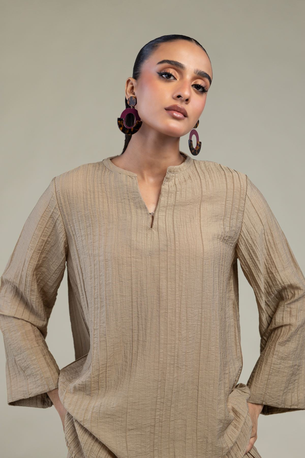 Dyed Blended Crinkle Tunic - 2-26-202-A-D-VG
