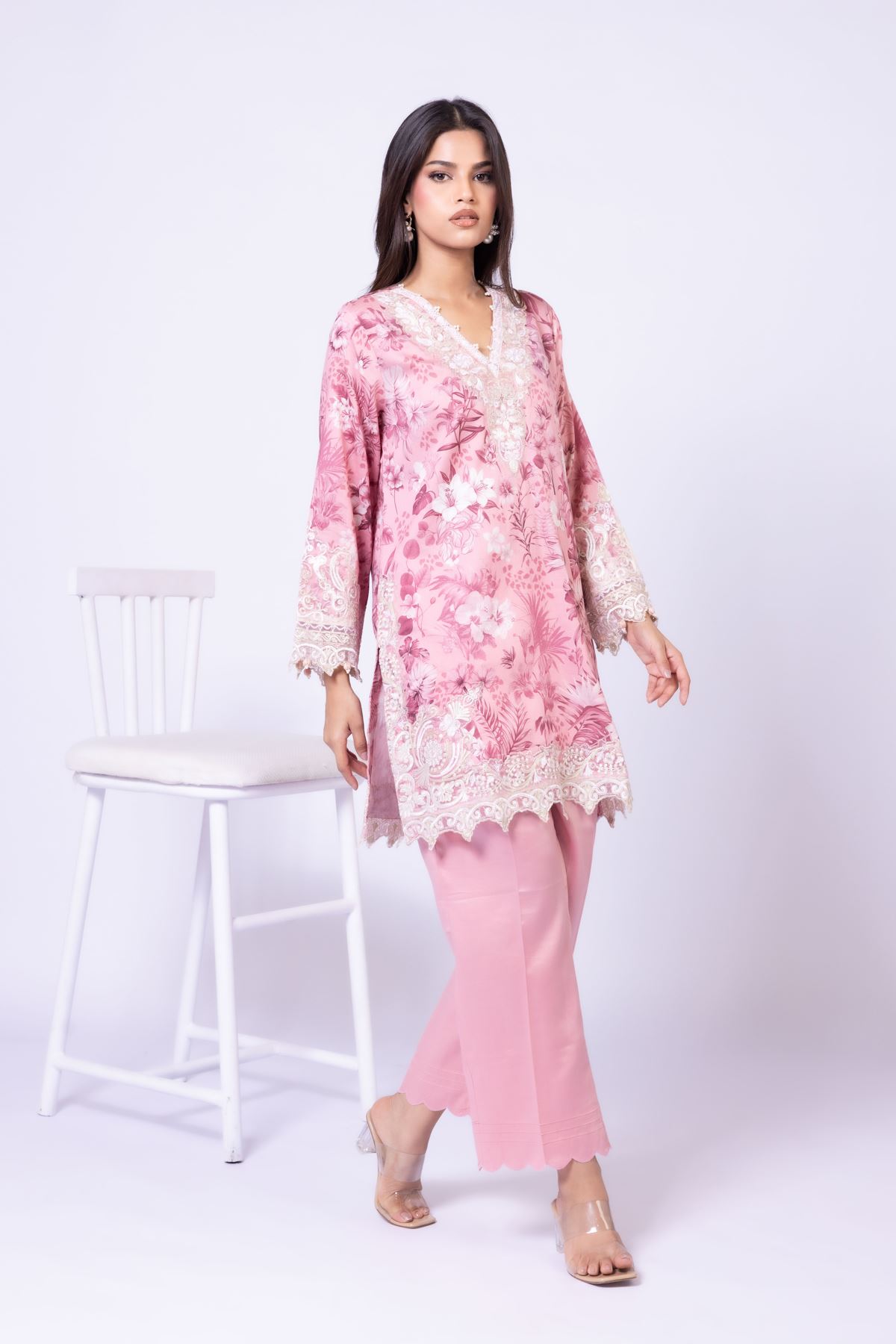 Dyed Cotton Satin Pants - 25-01E14-05BC-VG