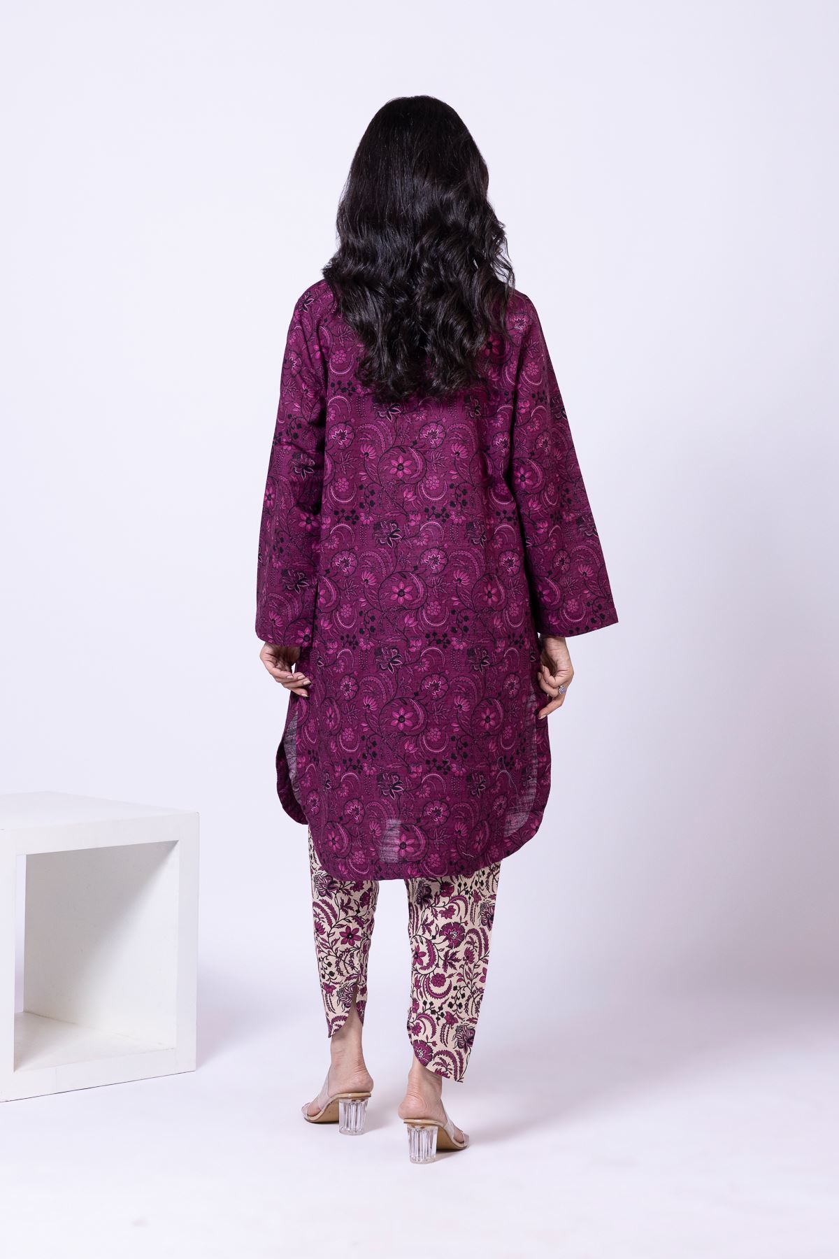 Embroidered Textured Cotton Kurta - 25-09-11E7-01TA-VG