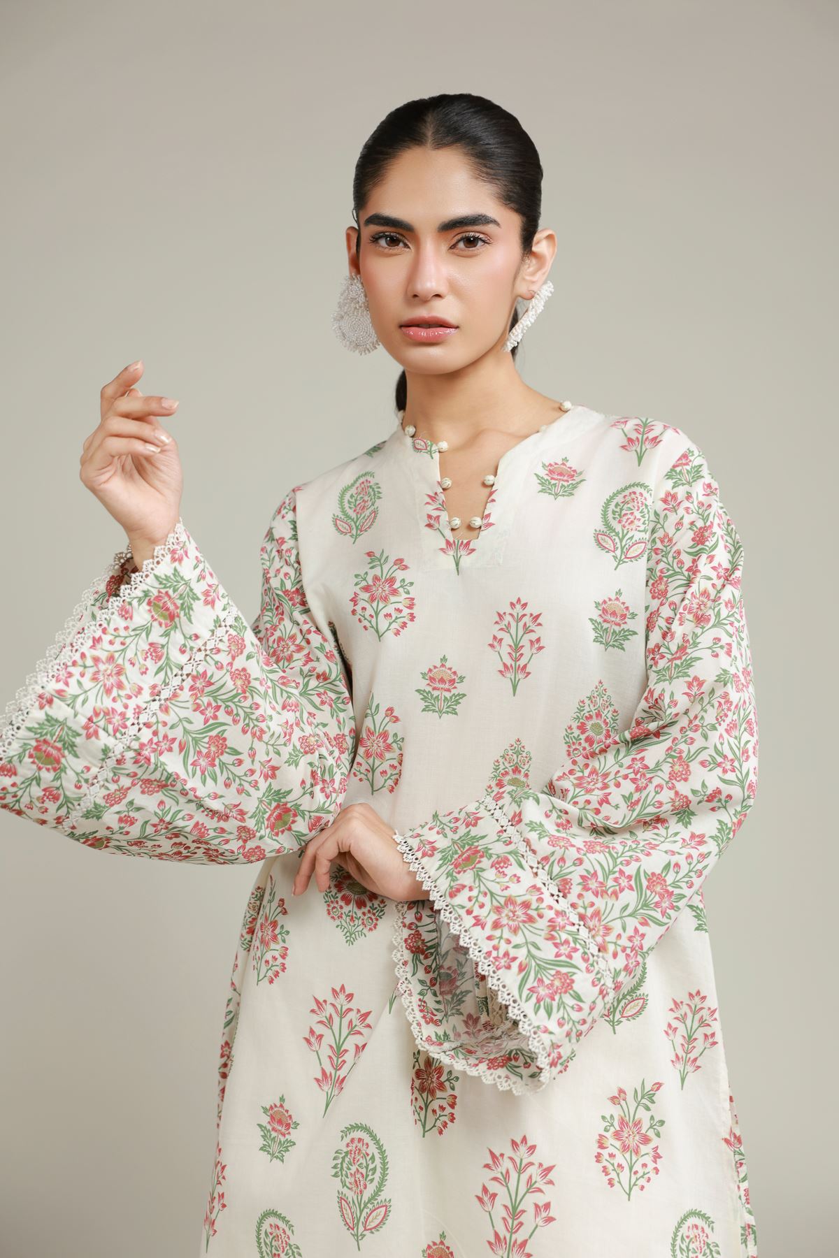 Printed Lawn Fabrics 2 Piece | Top and Bottom - A33-26-104FB1-VG