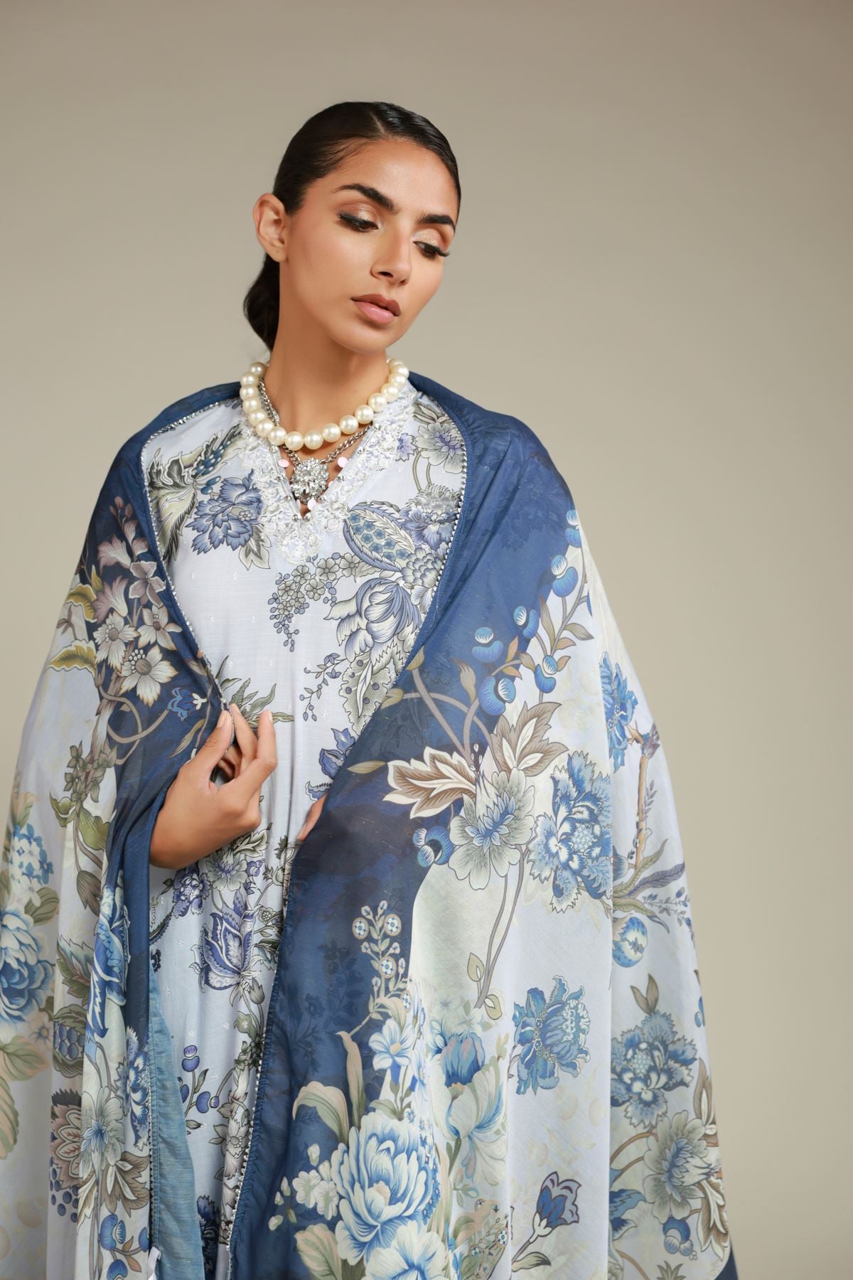 Printed Mesuri Dupatta - 25-12-12S4-09TA-VG
