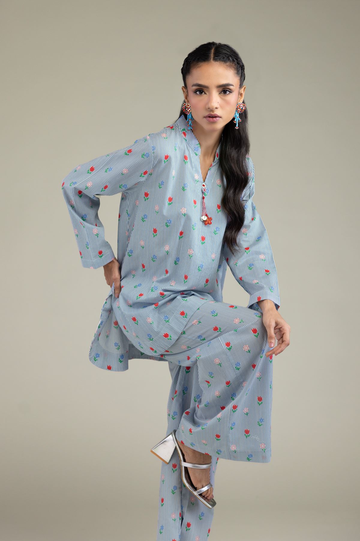 Printed Cambric Short Cambric Kurta - 2-26-207-A-C1-VG