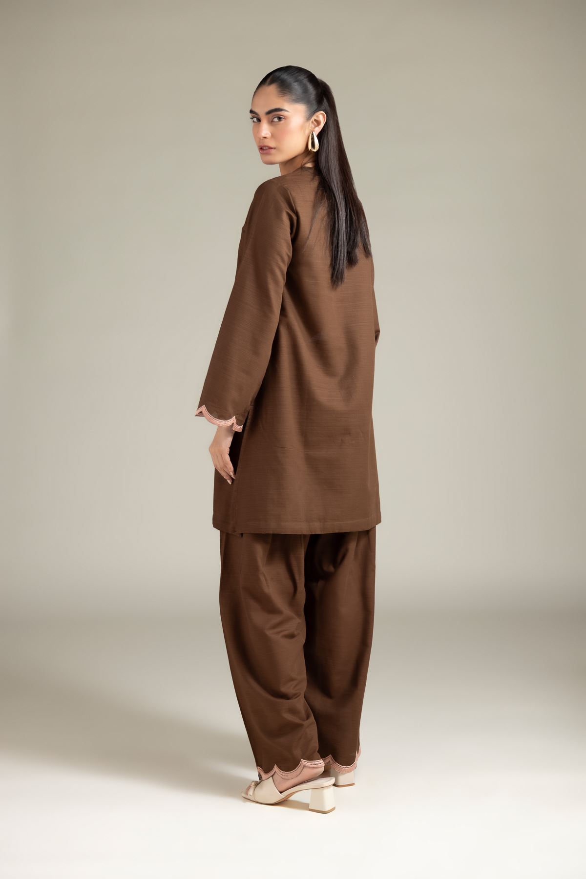 Embroidered Textured Cotton Kurta - 1-26-125-A-E-VG