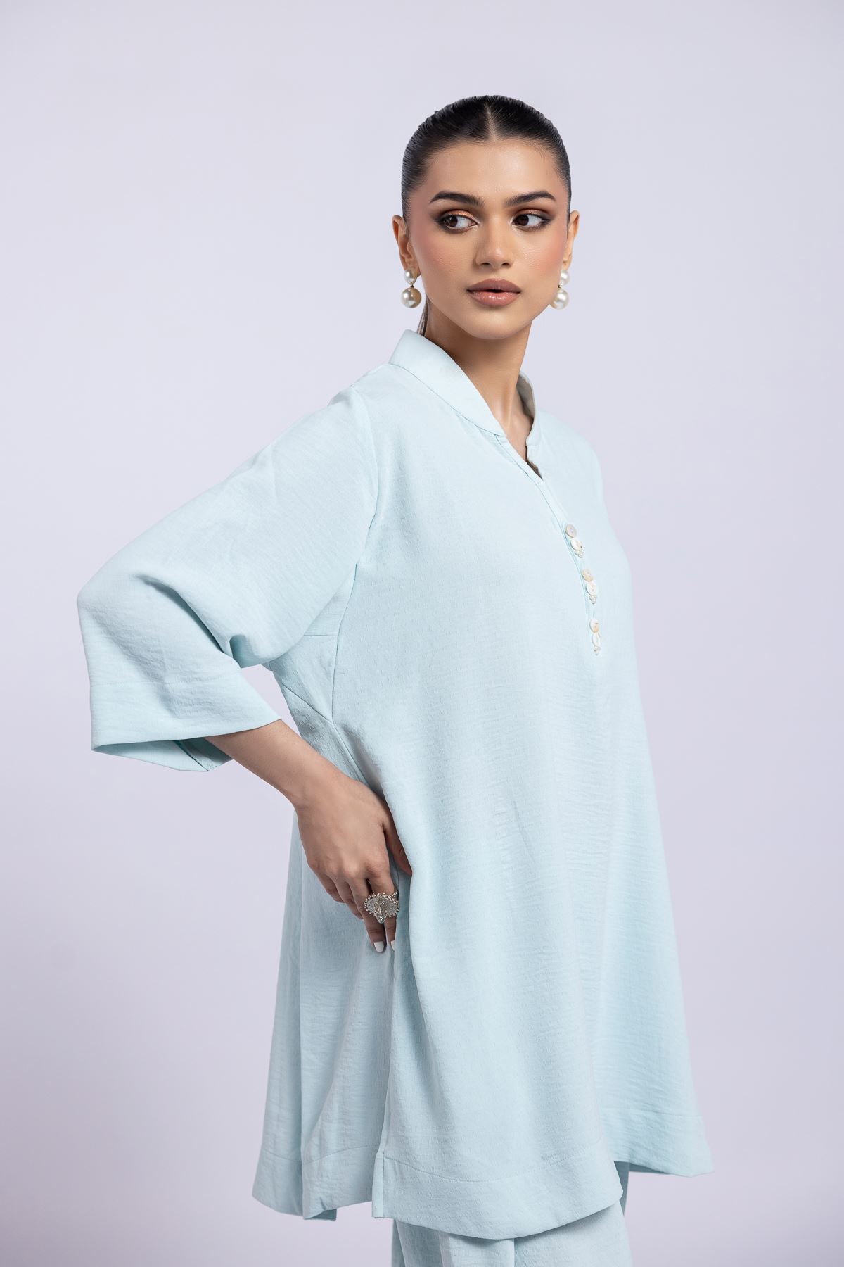 Dyed Pebble Kurta - 25-04E43-01TB-VG