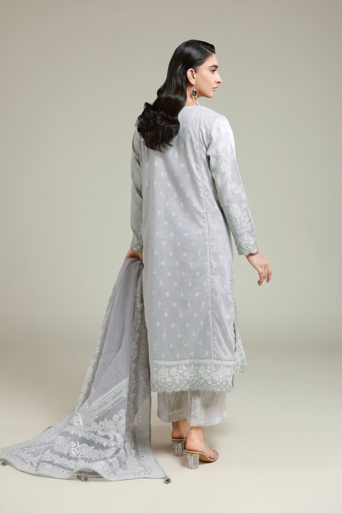Embroidered Cambric Cambric Tailored 3-piece - T-A22-26-112FH1-VG