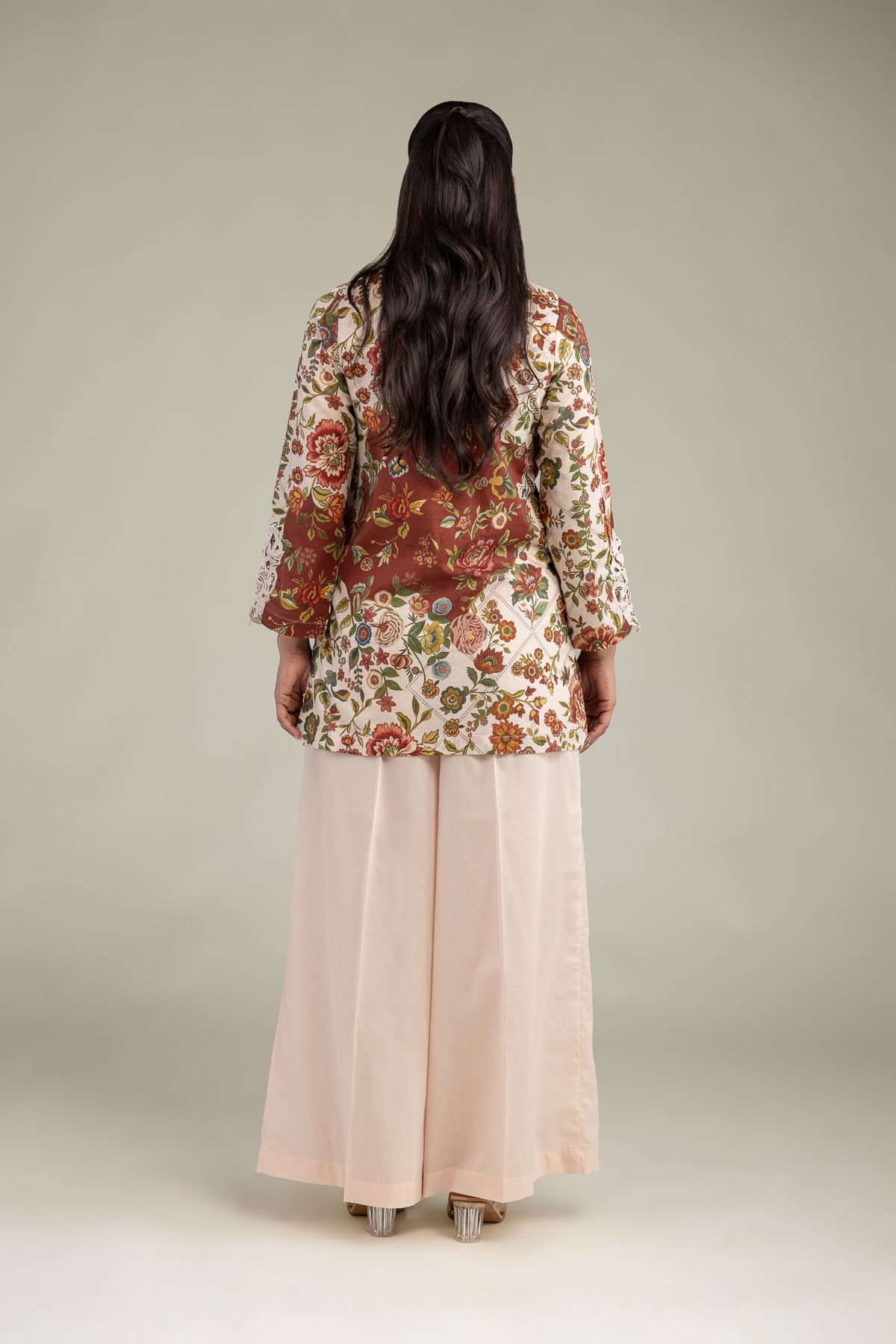 Embroidered Cambric Floral Cambric Kurta - 25-11-12S3-08TA-VG