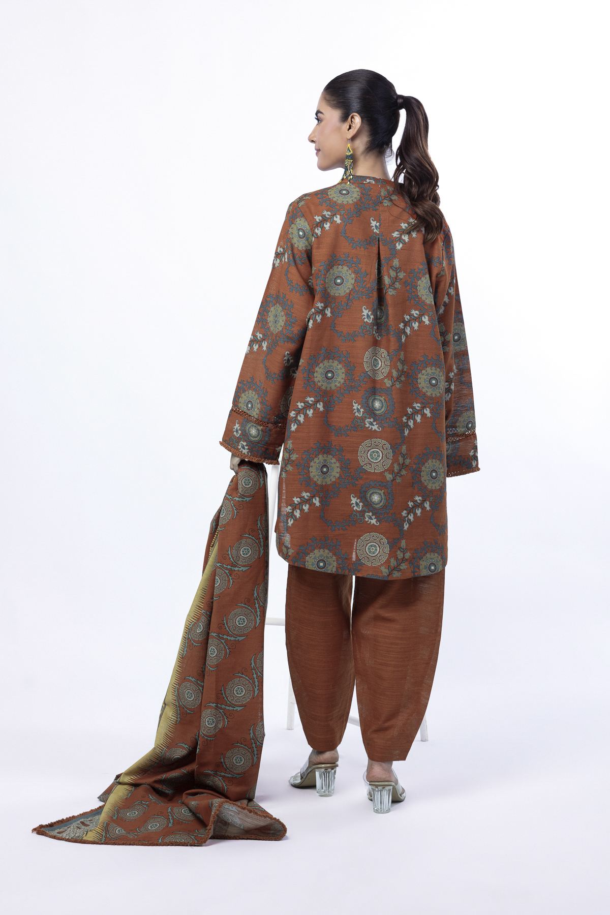 Printed Light Khaddar Fabrics 3 Piece - KRN16A-VG