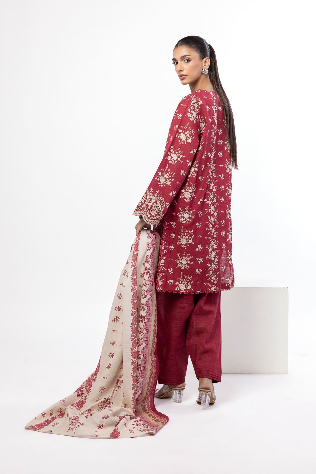 Embroidered Khaddar Tailored 3 Piece - KN23AST-VG