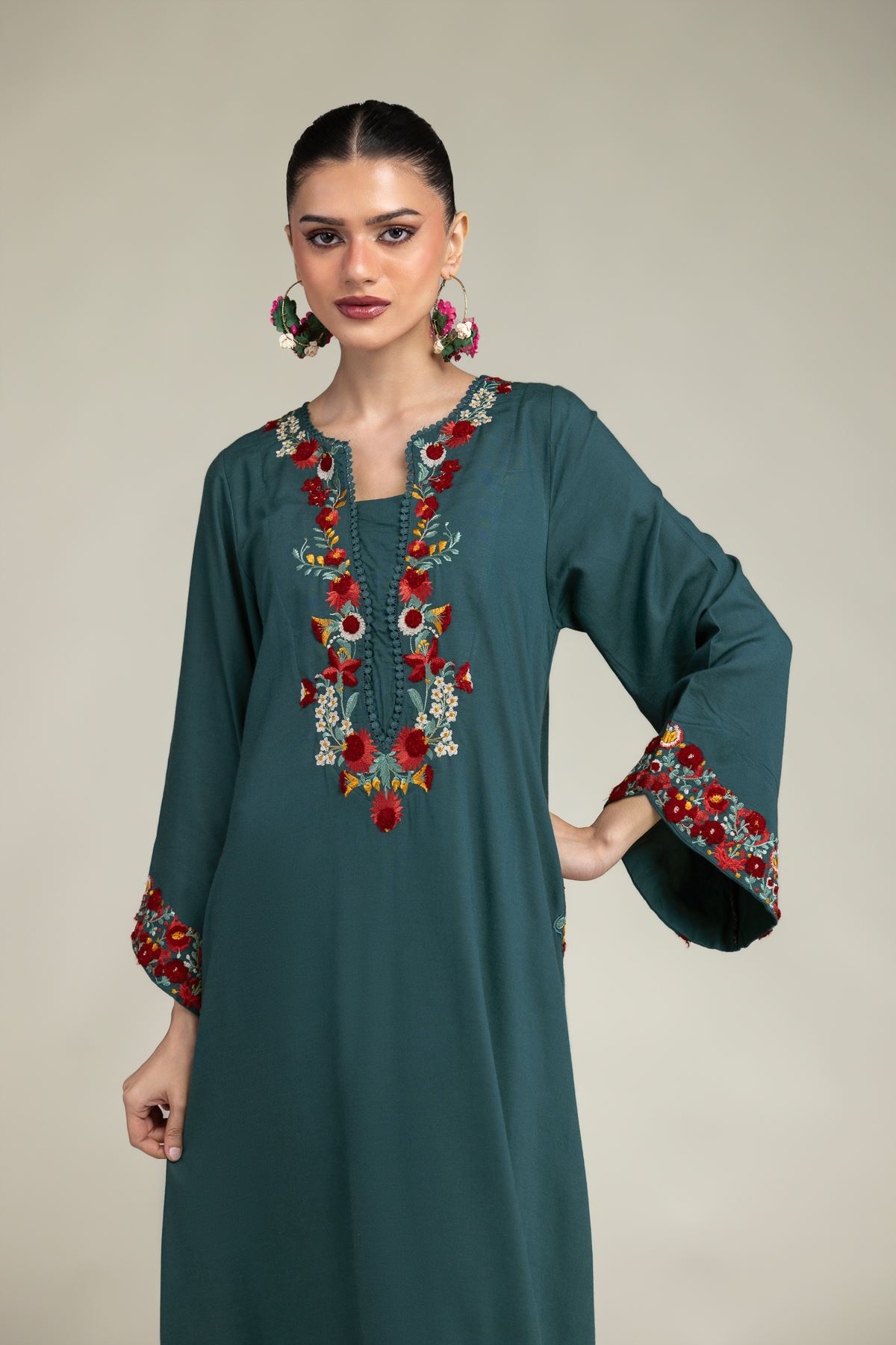 Embroidered Raw Silk Raw Silk Kurta - 1-26-225-A-C1-VG