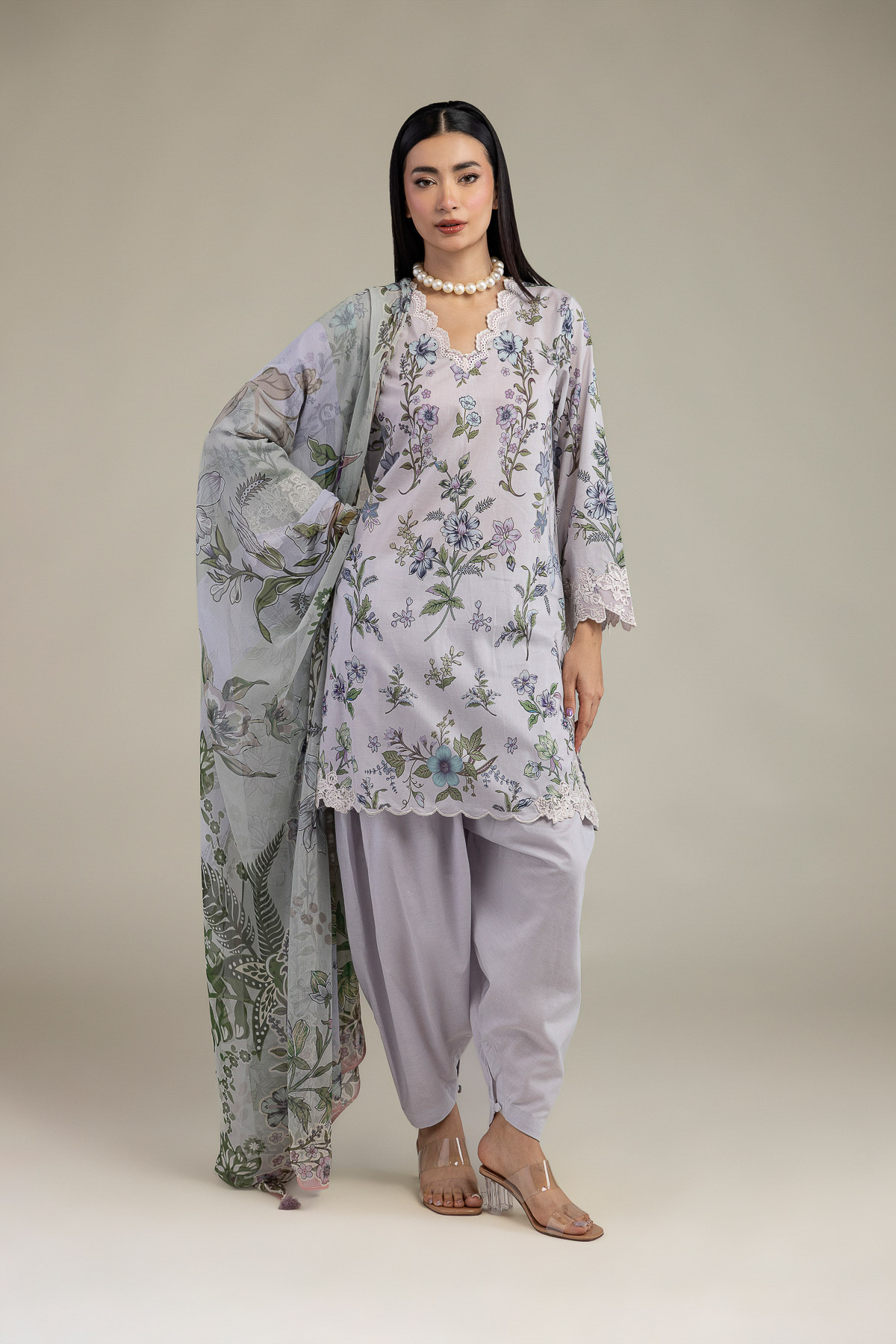 Embroidered Cambric Fabrics 3 Piece - A22-26-209FB1-VG