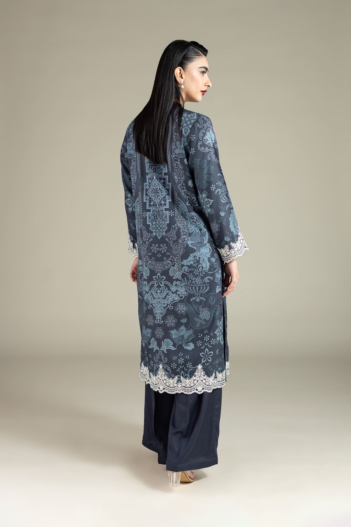 Embroidered Raw Silk Kurta - 25-08-8E7-08BA-VG