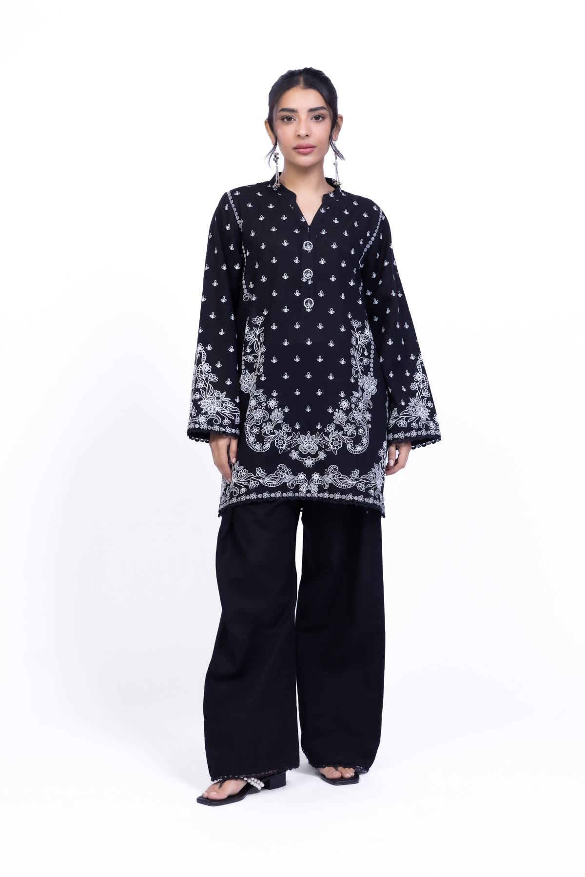 Printed Khaddar Kurta - 25-08-12E8-04TA-VG