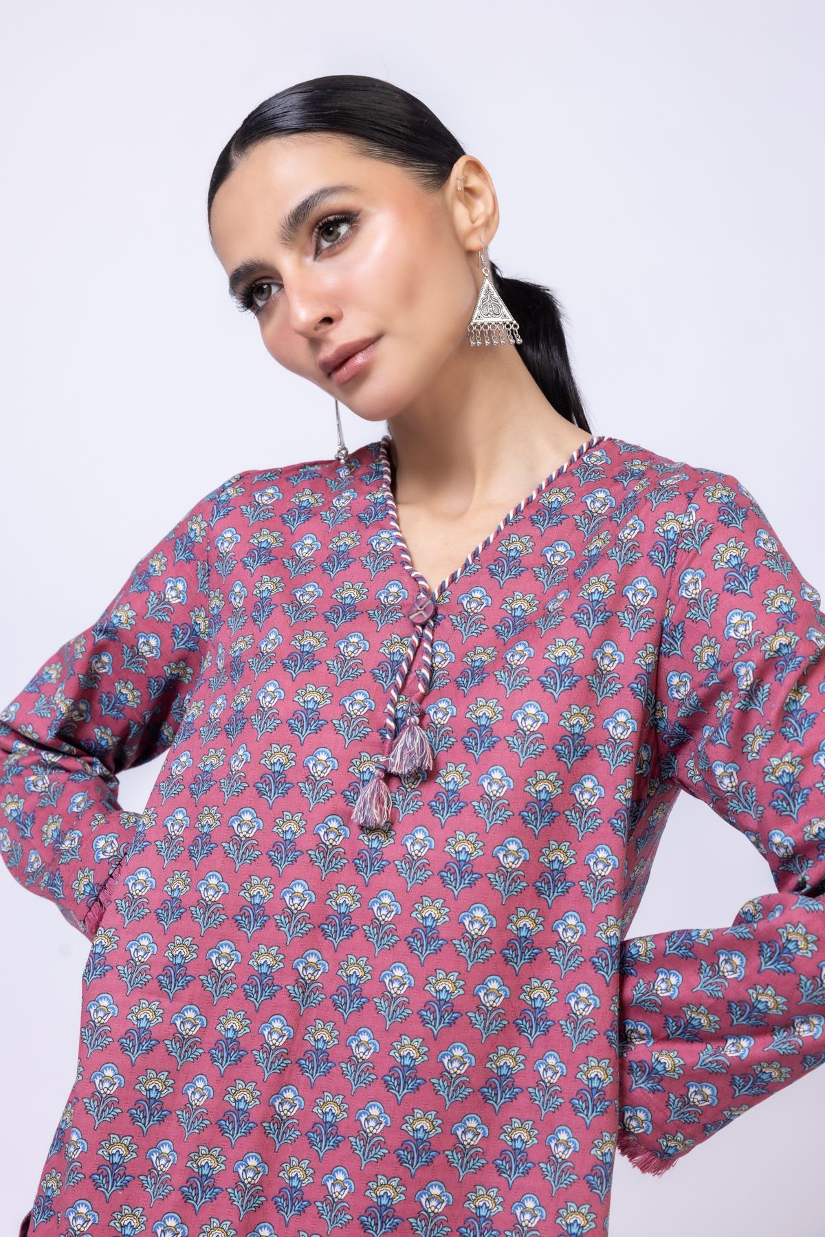Printed Cotton Dobby Kurta - 25-07-7E7-09TA-VG