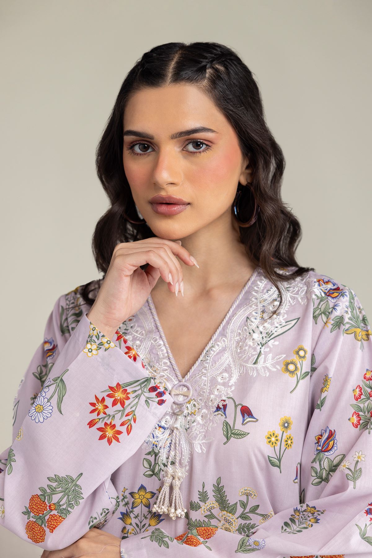 Embroidered Lawn Fabrics 2 Piece | Top and Bottom - A22-26-209FB1-VG