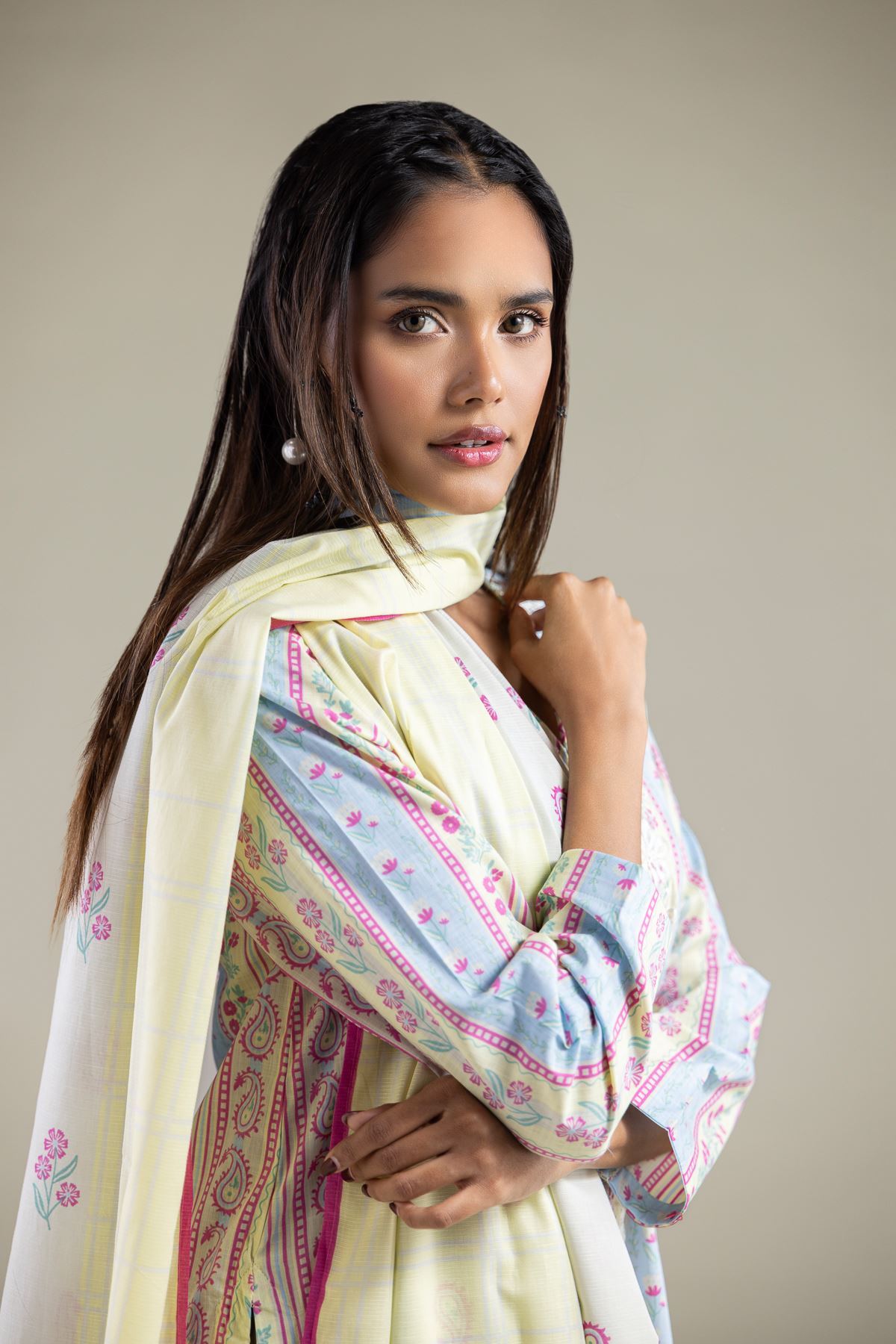 Embroidered Textured Lawn Dupatta - 1-26-123-A-A-VG