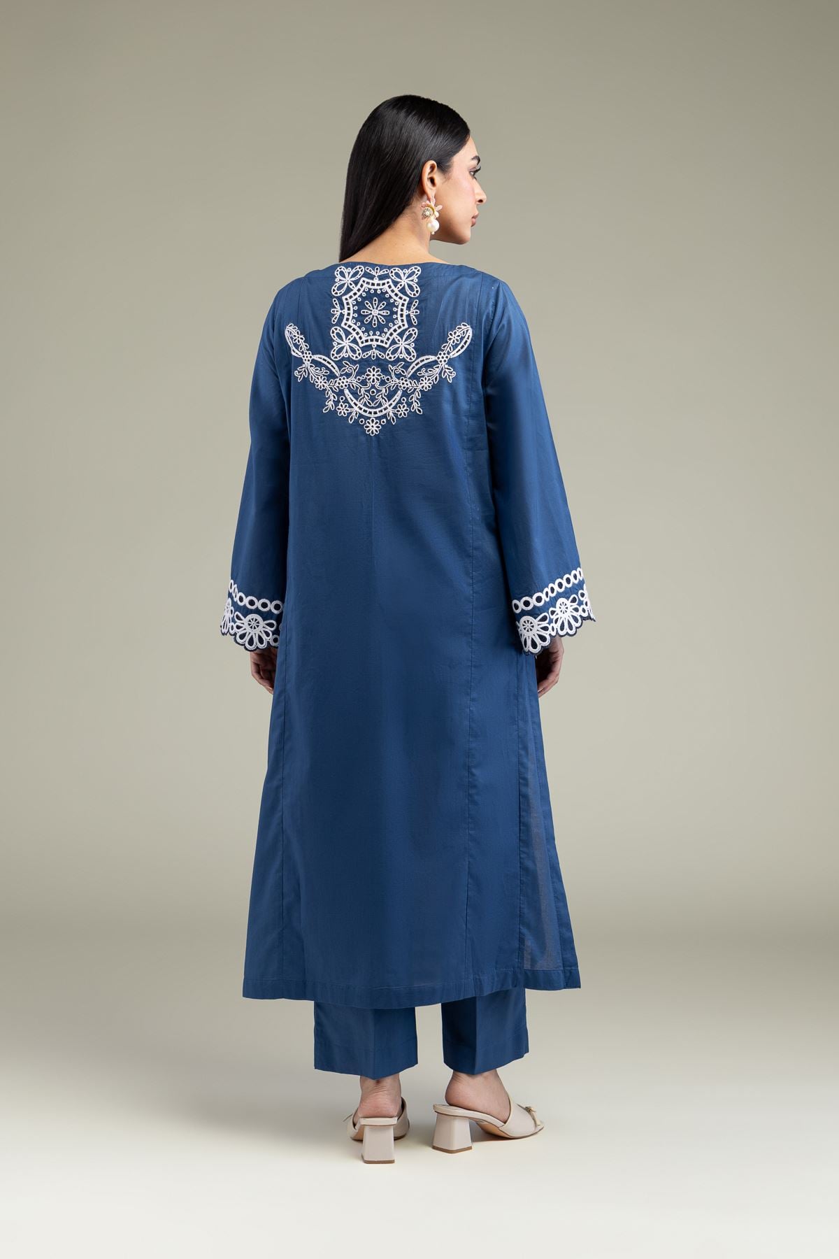 Embroidered Cambric Long Cambric Kurta - T-A11-26-101FH1-VG