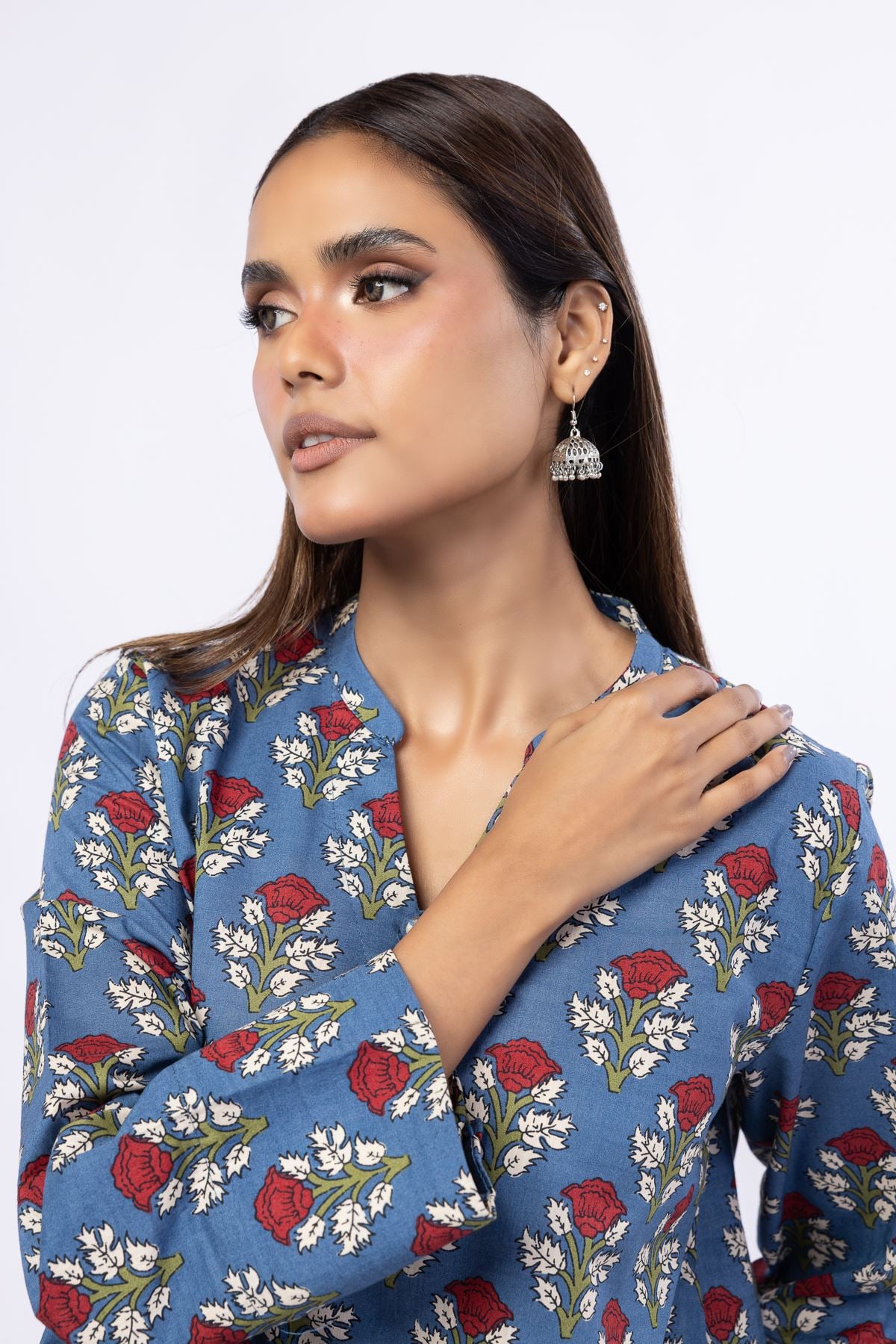 Printed Crosshatch Poplin Kurta - 25-09-11E11-10TA-VG