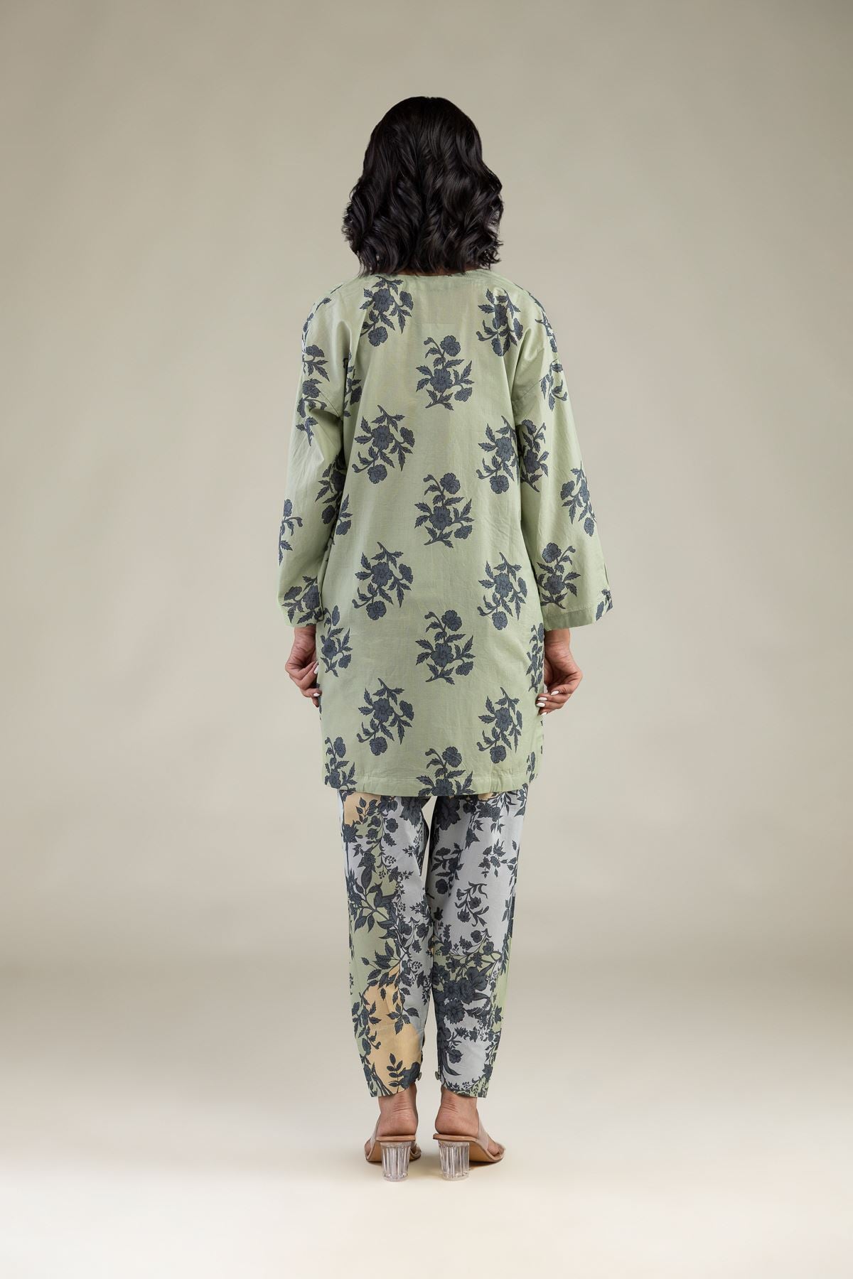 Embroidered Cambric Floral Short Kurta - 8-26-303-A-C1-VG
