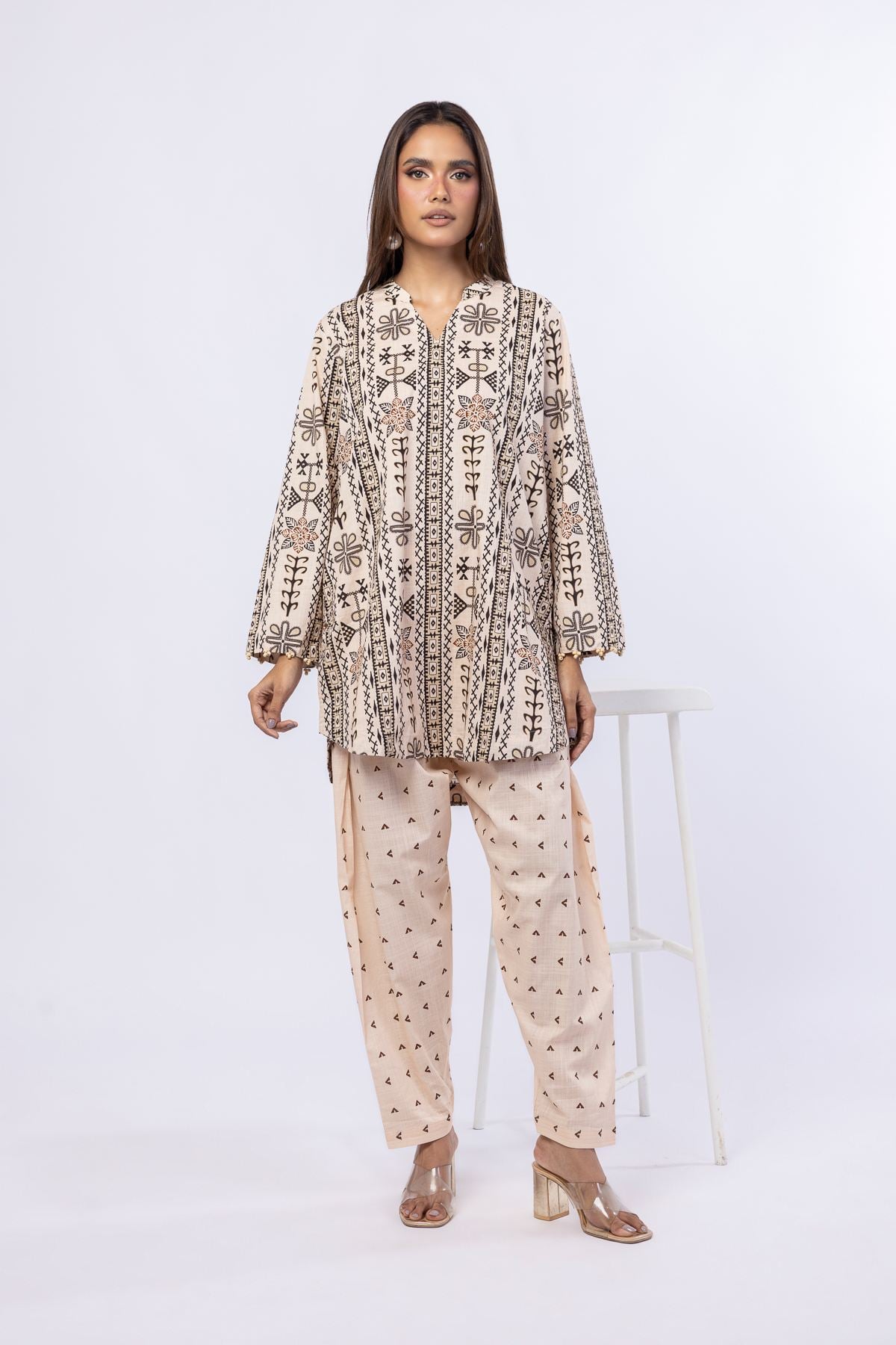 Printed Crosshatch Poplin Pants - 25-07-7E5-06TB-VG