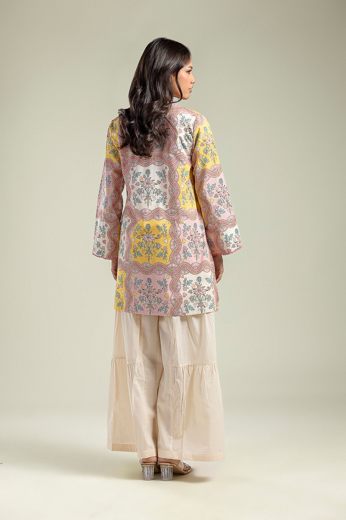 Printed Cambric Floral Cambric Kurta - 1-26-201-A-A-VG