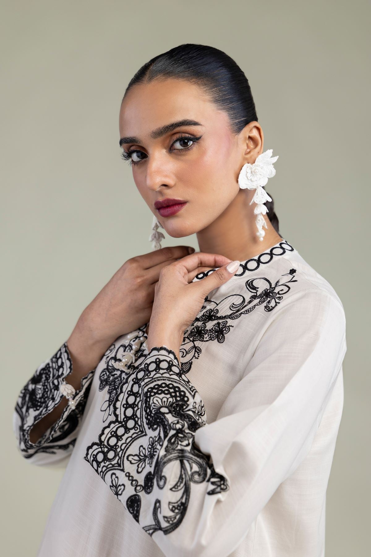 Embroidered Raw Silk Raw Silk Kurta - 8-26-303-A-C1-VG