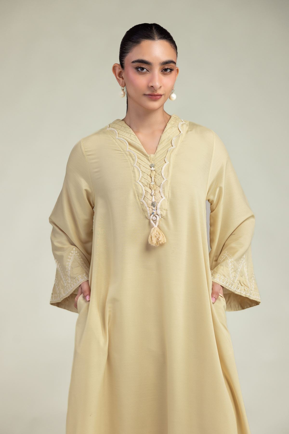Embroidered Arabic Lawn Long Lawn Kurta - T-A33-26-210FJ1-VG