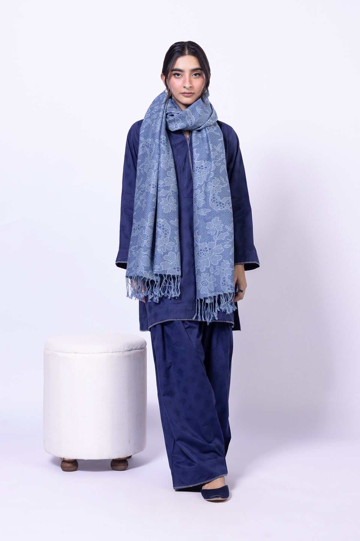 Dyed Jacquard Shalwar - 25-10-11E16-06TA-VG