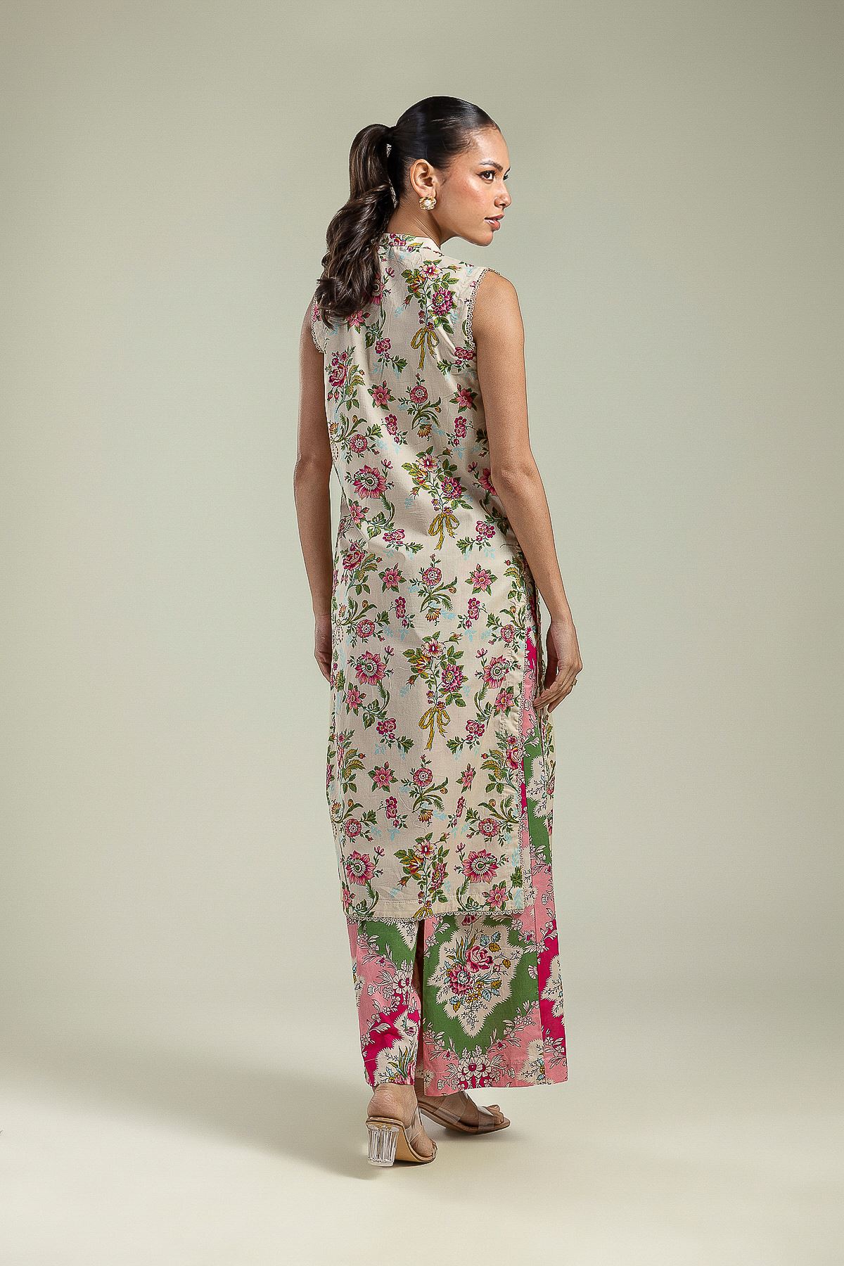 Printed Cambric Long Cambric Kurta - 1-26-201-A-G-VG