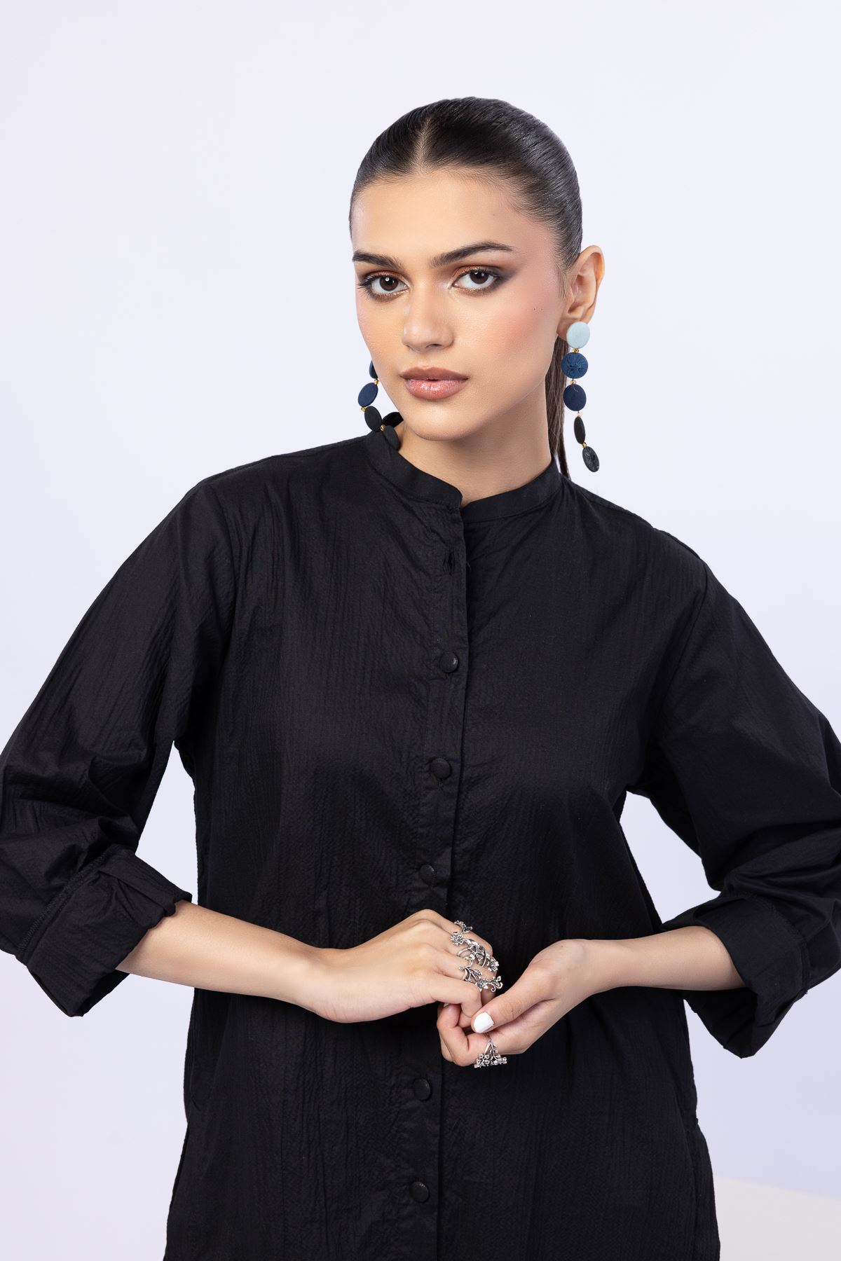 Dyed Ripple Crinkle Kurta - 25-04E43-01TB-VG